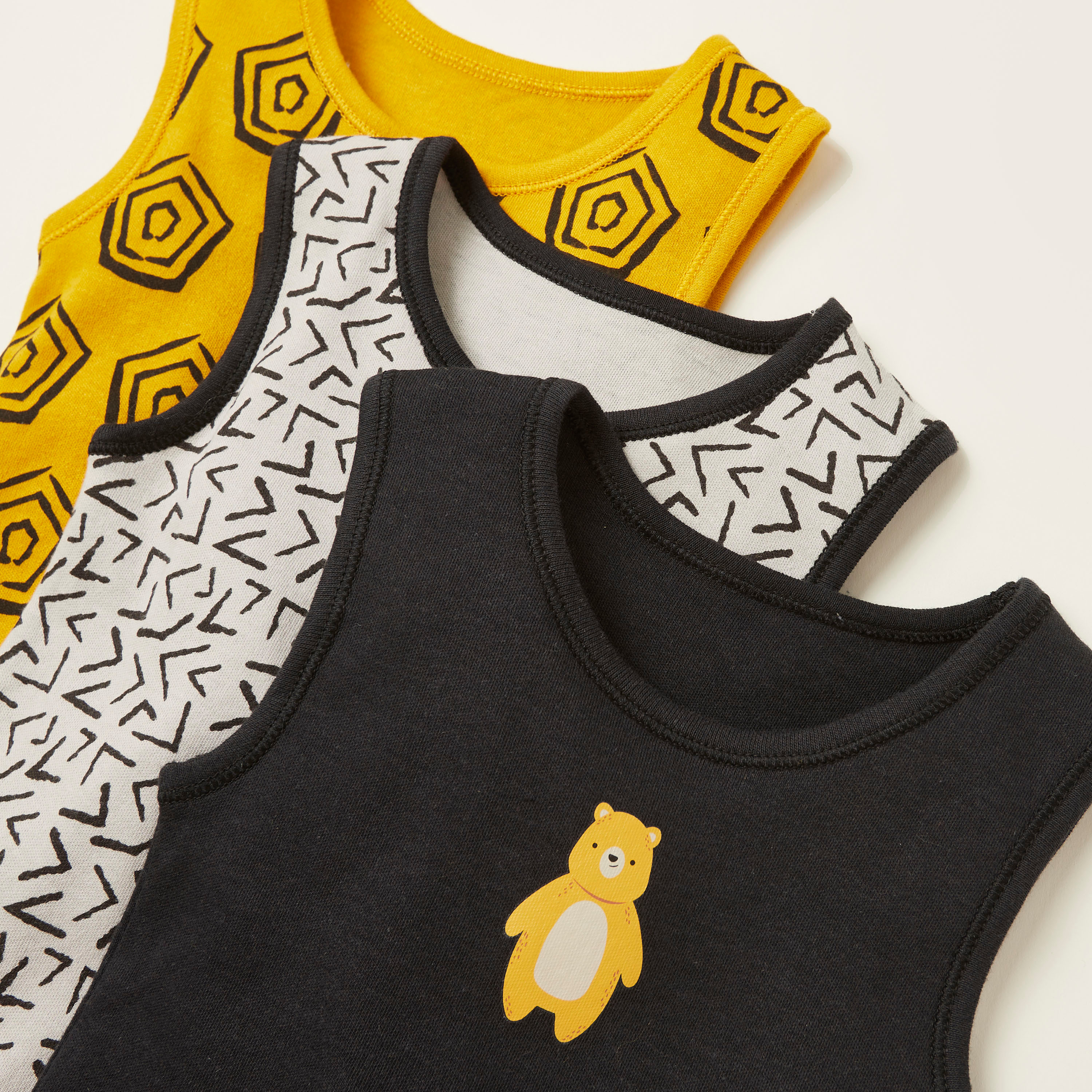 Juniors Printed Sleeveless Bodysuit - Set of 5-baby-boys-clothing-multipacks-image-2