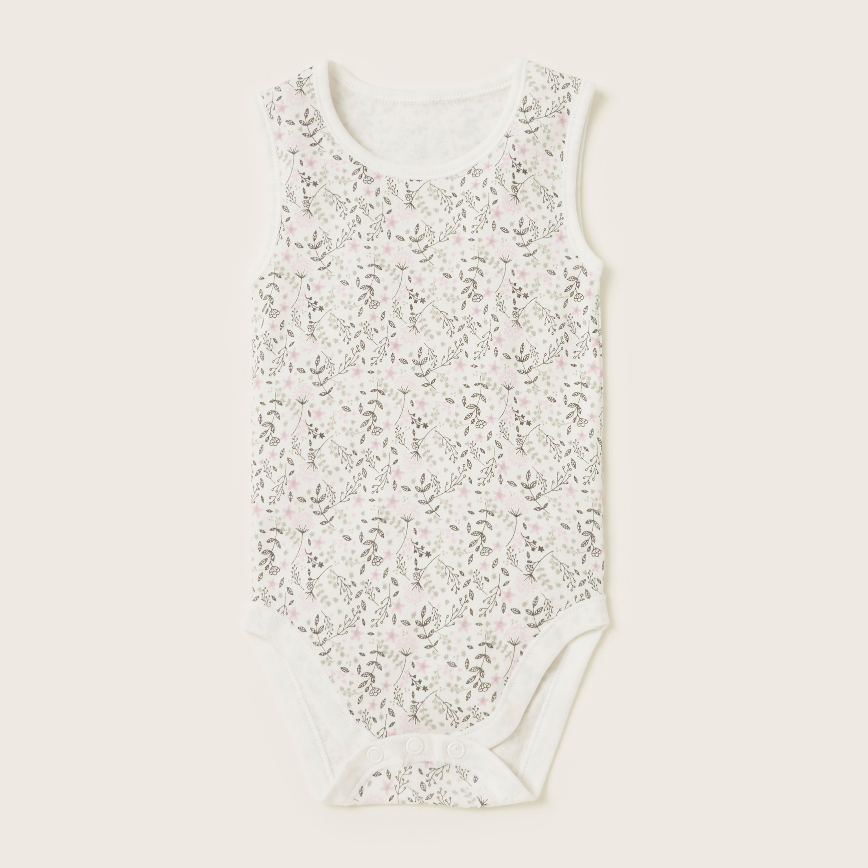 Juniors Printed Sleeveless Bodysuit - Set of 5-baby-girls-clothing-bodysuits-image-5