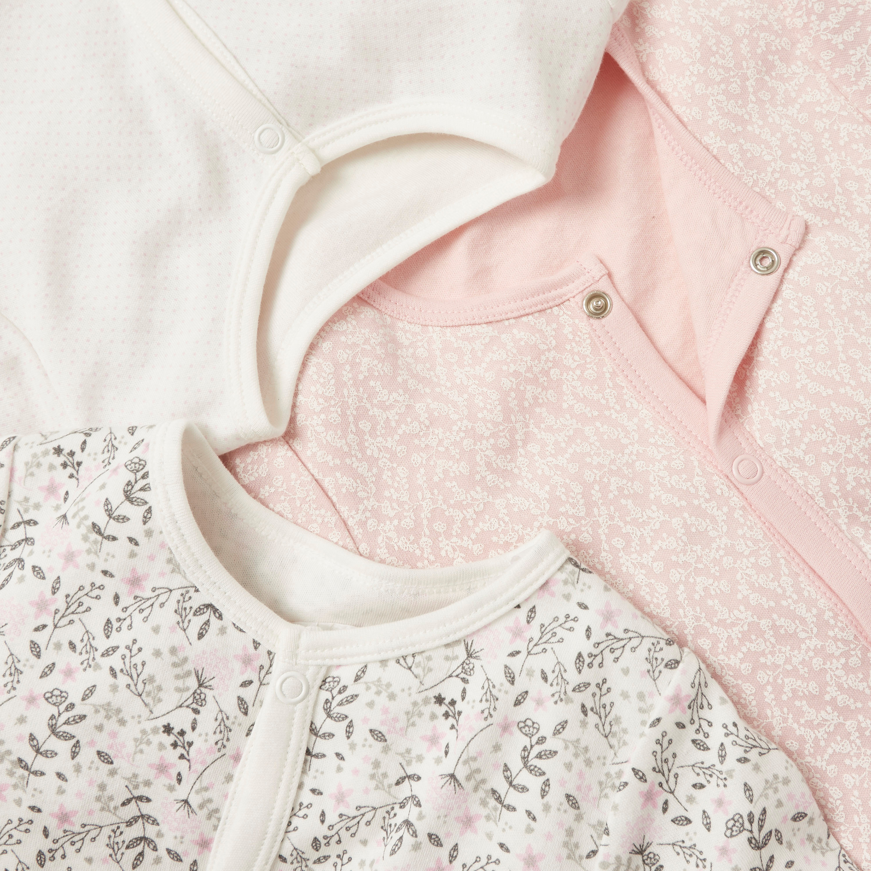 Juniors Printed Sleepsuit with Long Sleeves - Set of 3-baby-girls-clothing-nightwear-sleepsuits-image-2