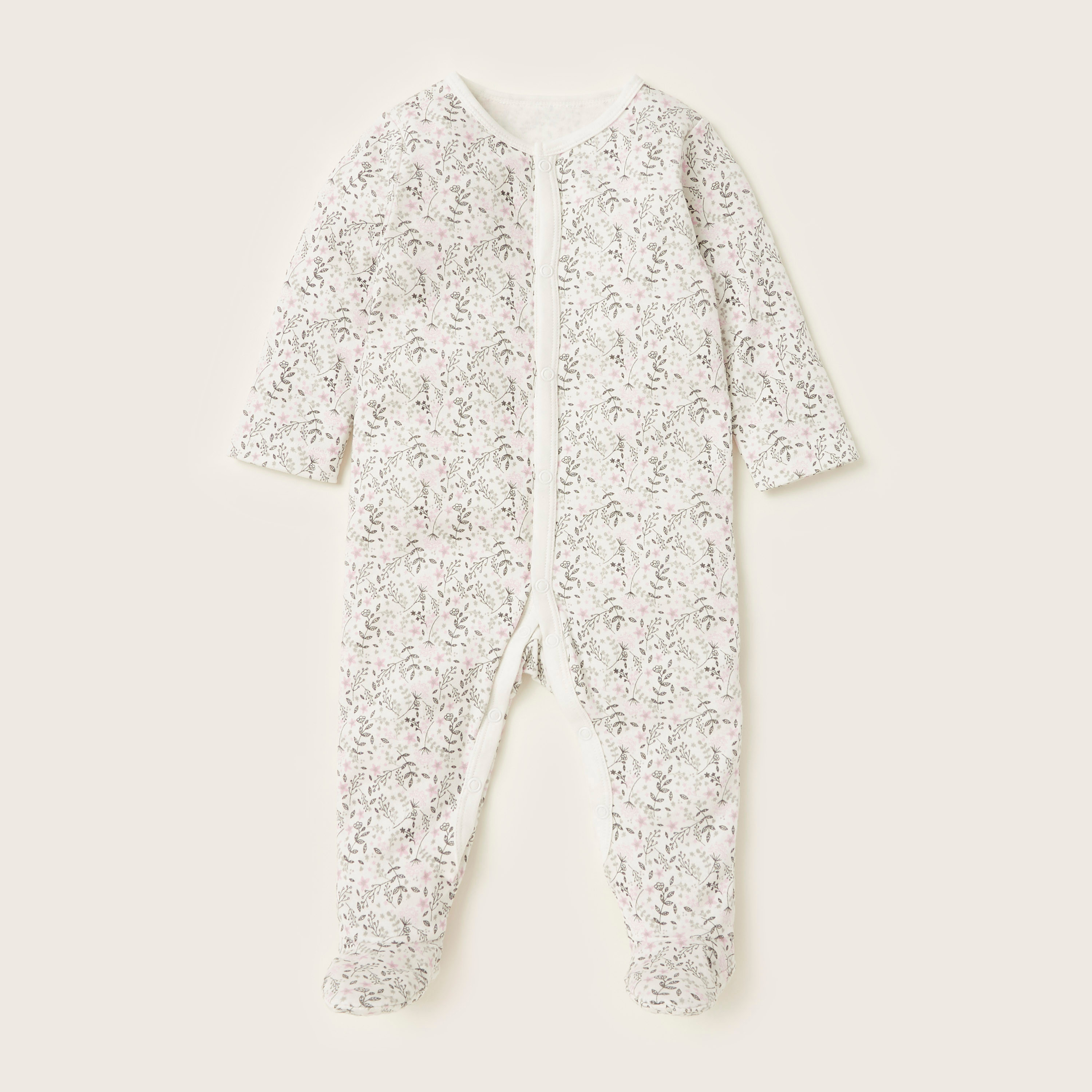 Juniors Printed Sleepsuit with Long Sleeves - Set of 3-baby-girls-clothing-nightwear-sleepsuits-image-4