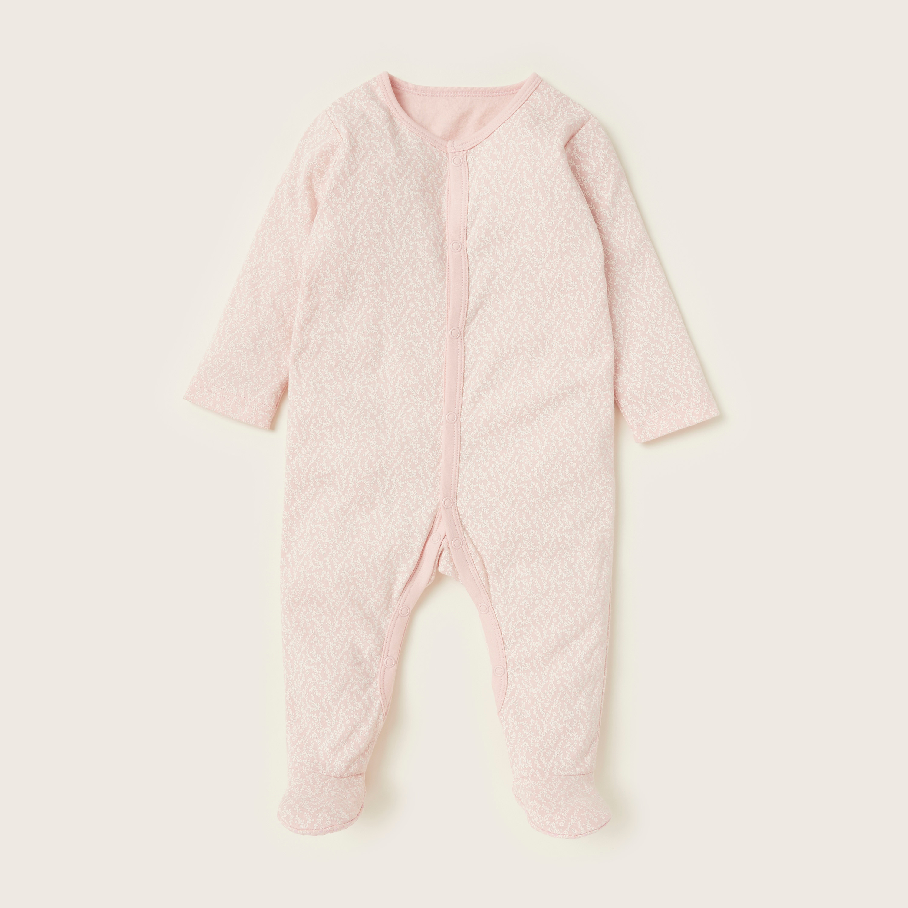 Juniors Printed Sleepsuit with Long Sleeves - Set of 3-baby-girls-clothing-nightwear-sleepsuits-image-6