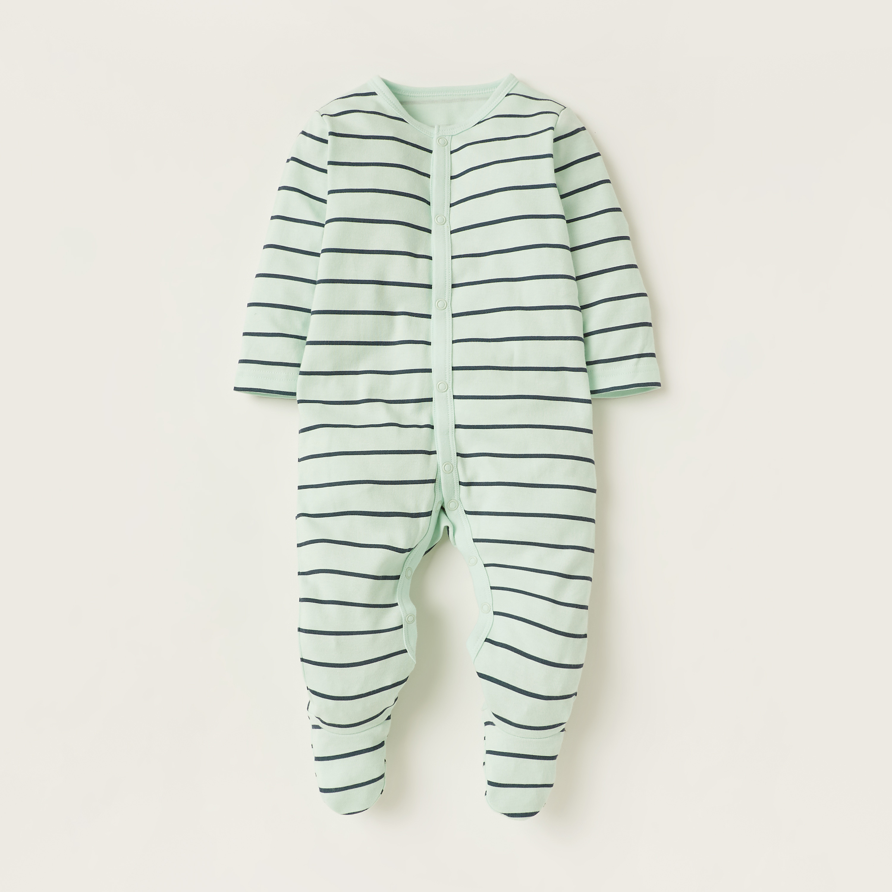 Juniors Printed Sleepsuit with Long Sleeves and Snap Button Closure - Set of 3-baby-boys-clothing-nightwear-sleepsuits-image-3