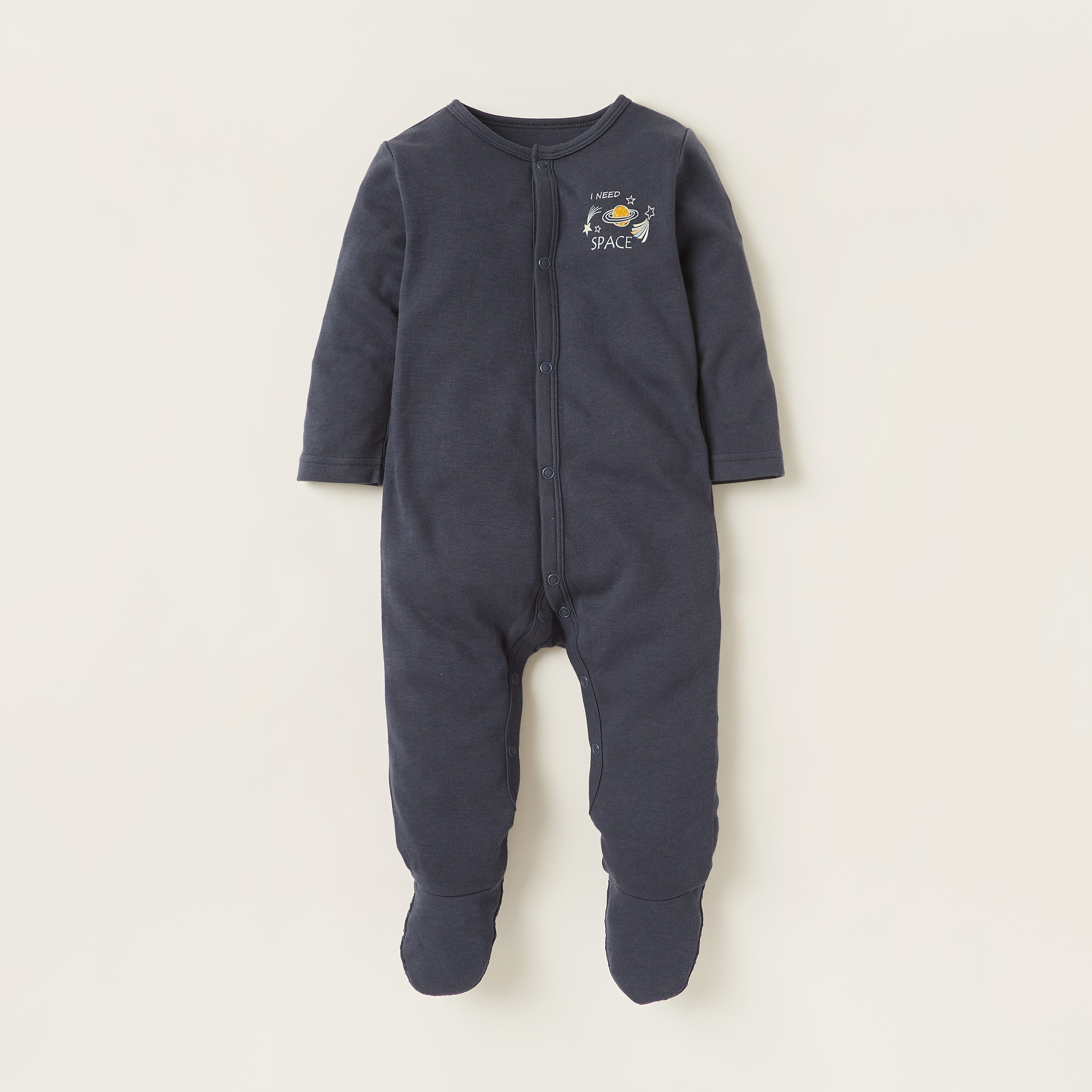 Juniors Printed Sleepsuit with Long Sleeves and Snap Button Closure - Set of 3-baby-boys-clothing-nightwear-sleepsuits-image-4