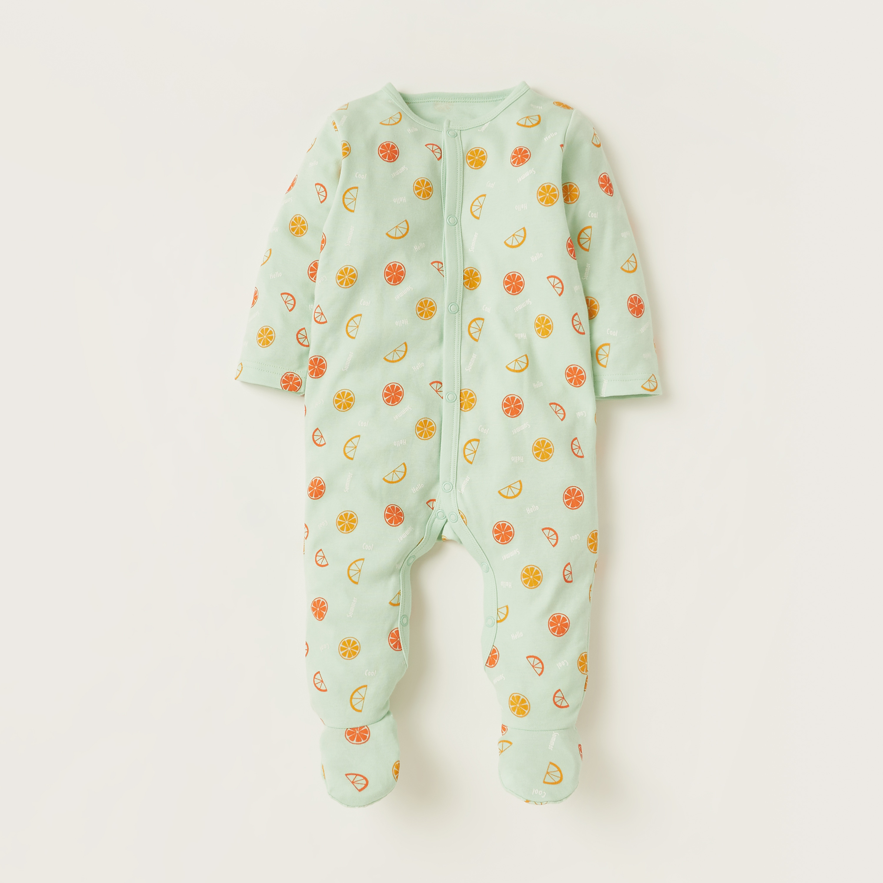 Juniors Printed Sleepsuit with Long Sleeves and Snap Button Closure - Set of 3-baby-boys-clothing-nightwear-sleepsuits-image-2