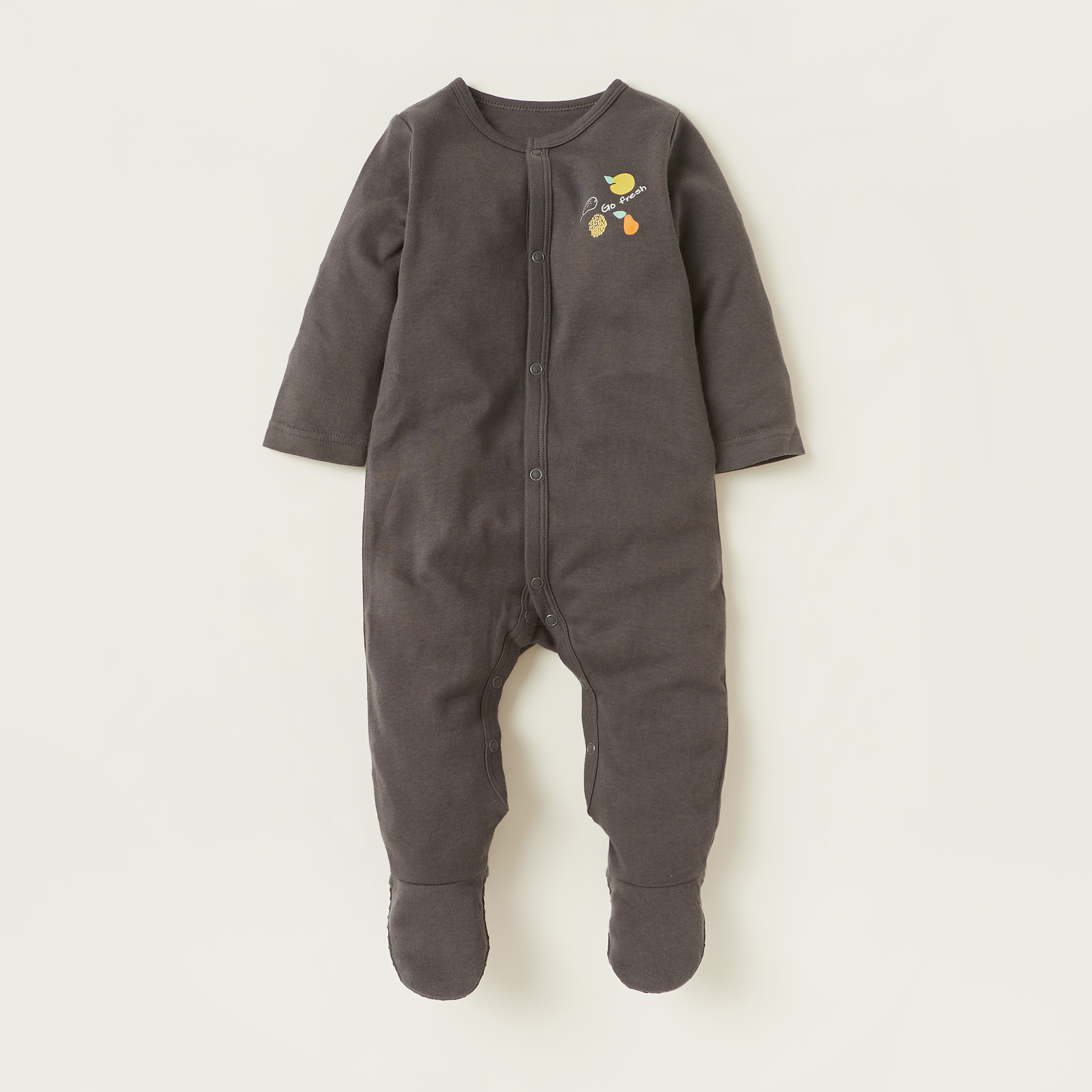 Juniors Printed Sleepsuit with Long Sleeves and Snap Button Closure - Set of 3-baby-boys-clothing-nightwear-sleepsuits-image-3
