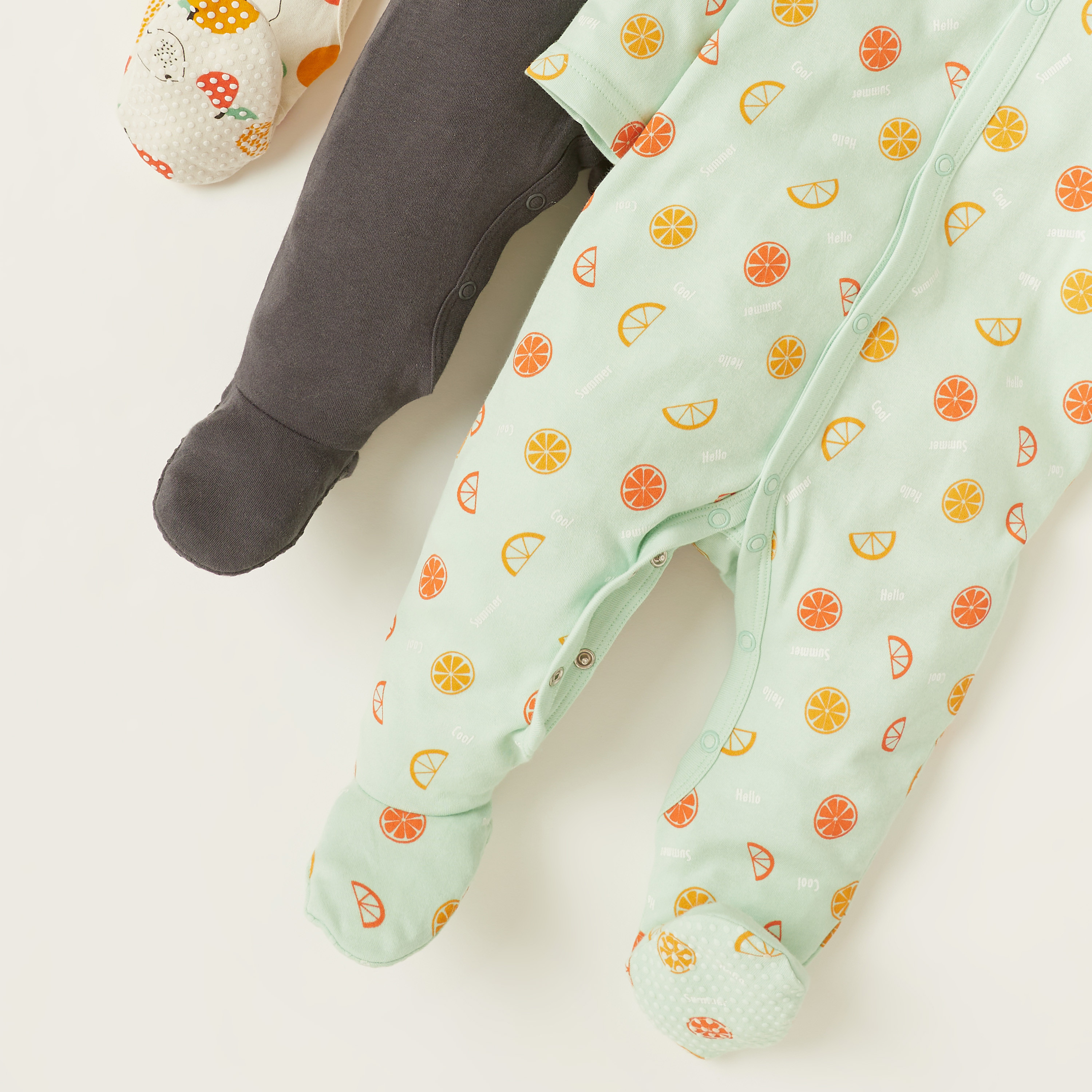 Juniors Printed Sleepsuit with Long Sleeves and Snap Button Closure - Set of 3-baby-boys-clothing-nightwear-sleepsuits-image-6