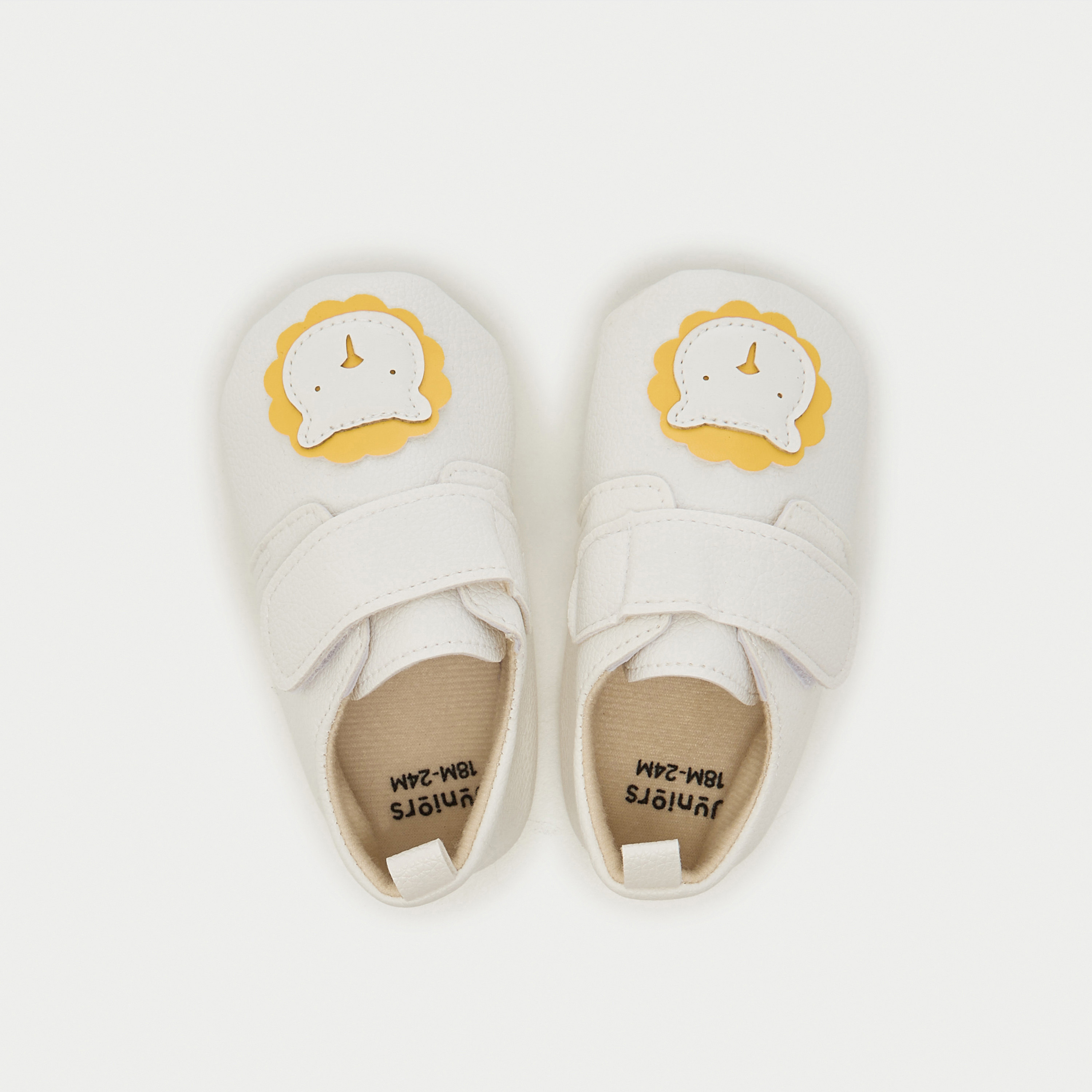 Juniors Lion Applique Detail Booties with Hook and Loop Closure-baby-boys-shoes-booties-image-1