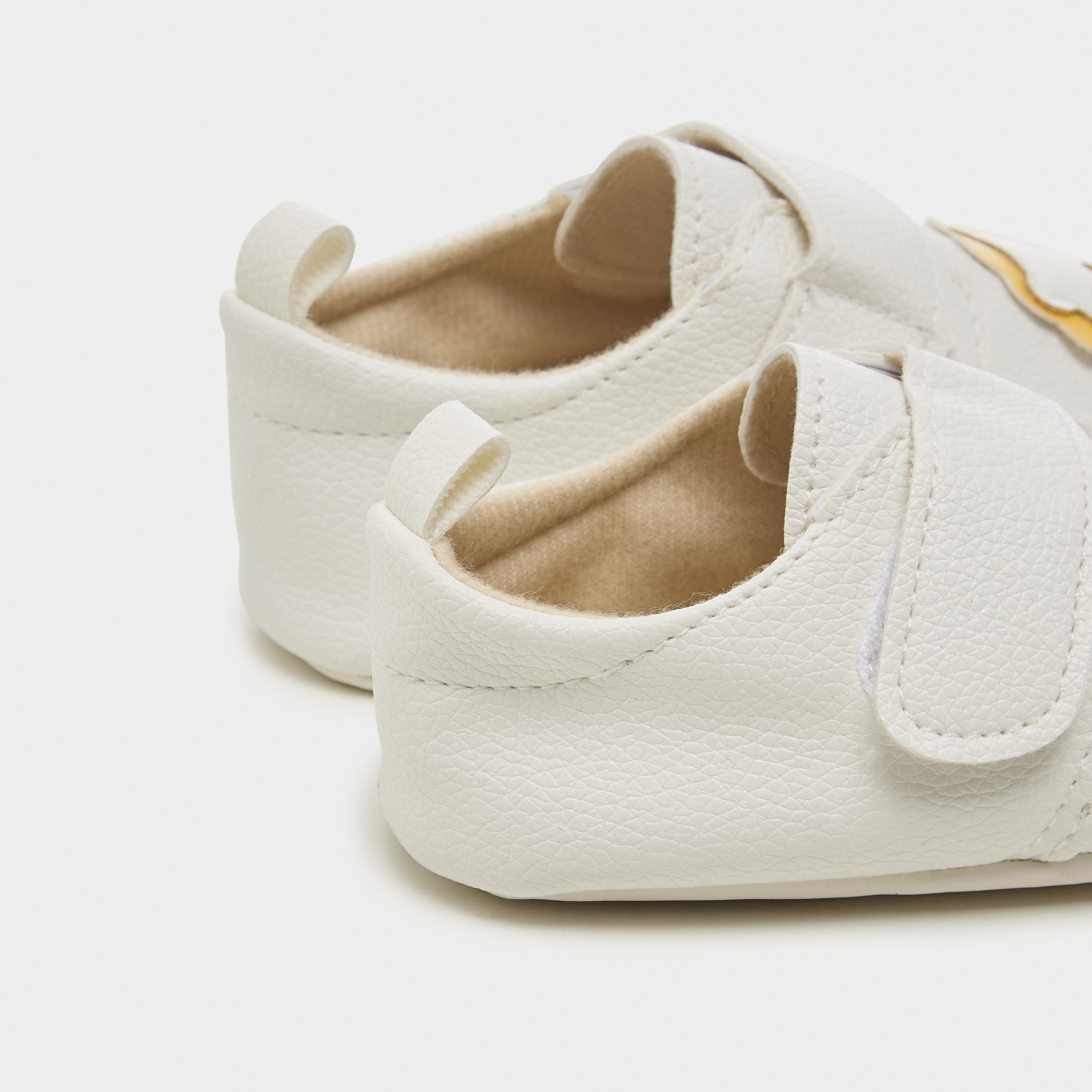 Juniors Lion Applique Detail Booties with Hook and Loop Closure-baby-boys-shoes-booties-image-4