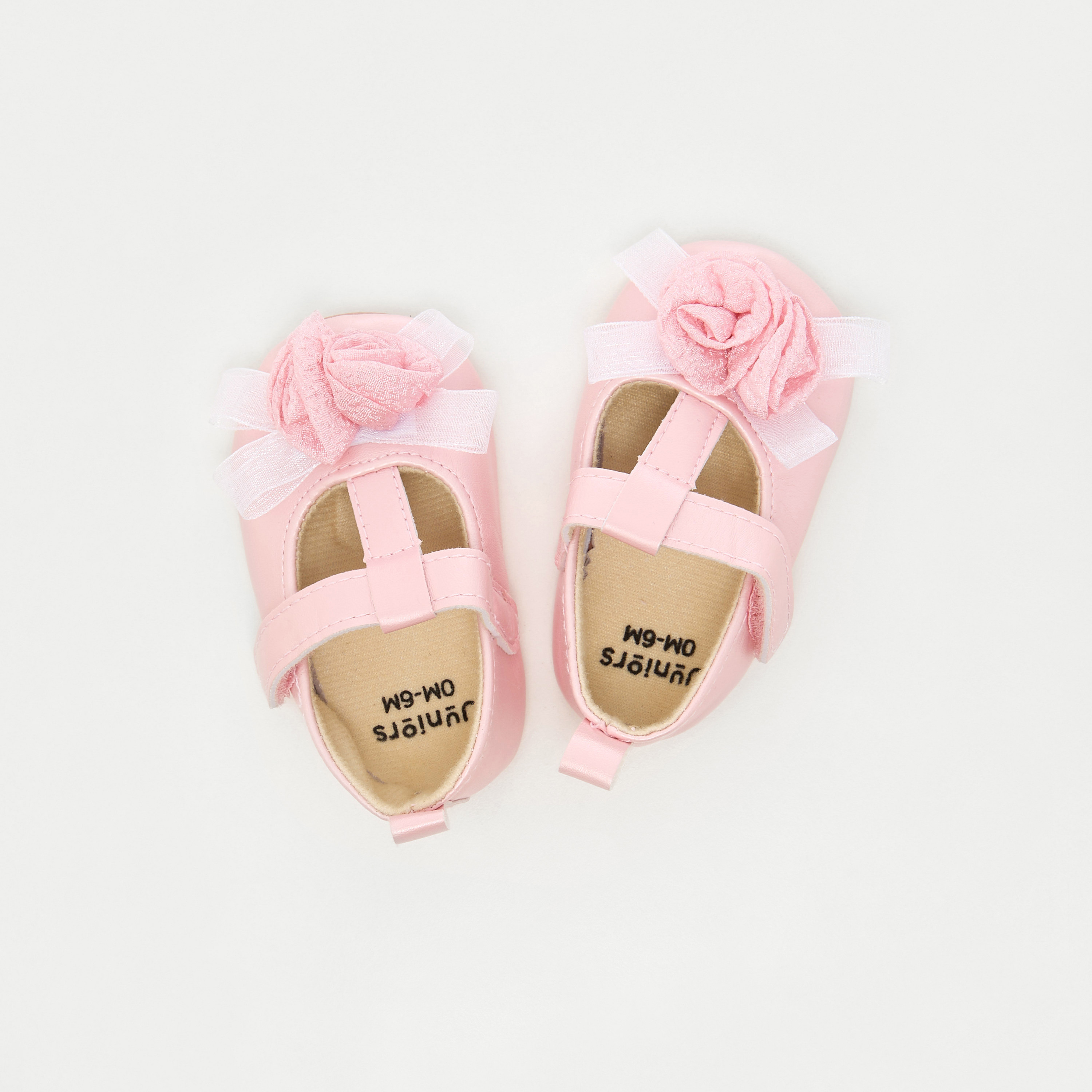 بوت بتزيينات زهرية وشريط إغلاق لاصق من جونيورز-baby-girls-shoes-closedshoes-image-1