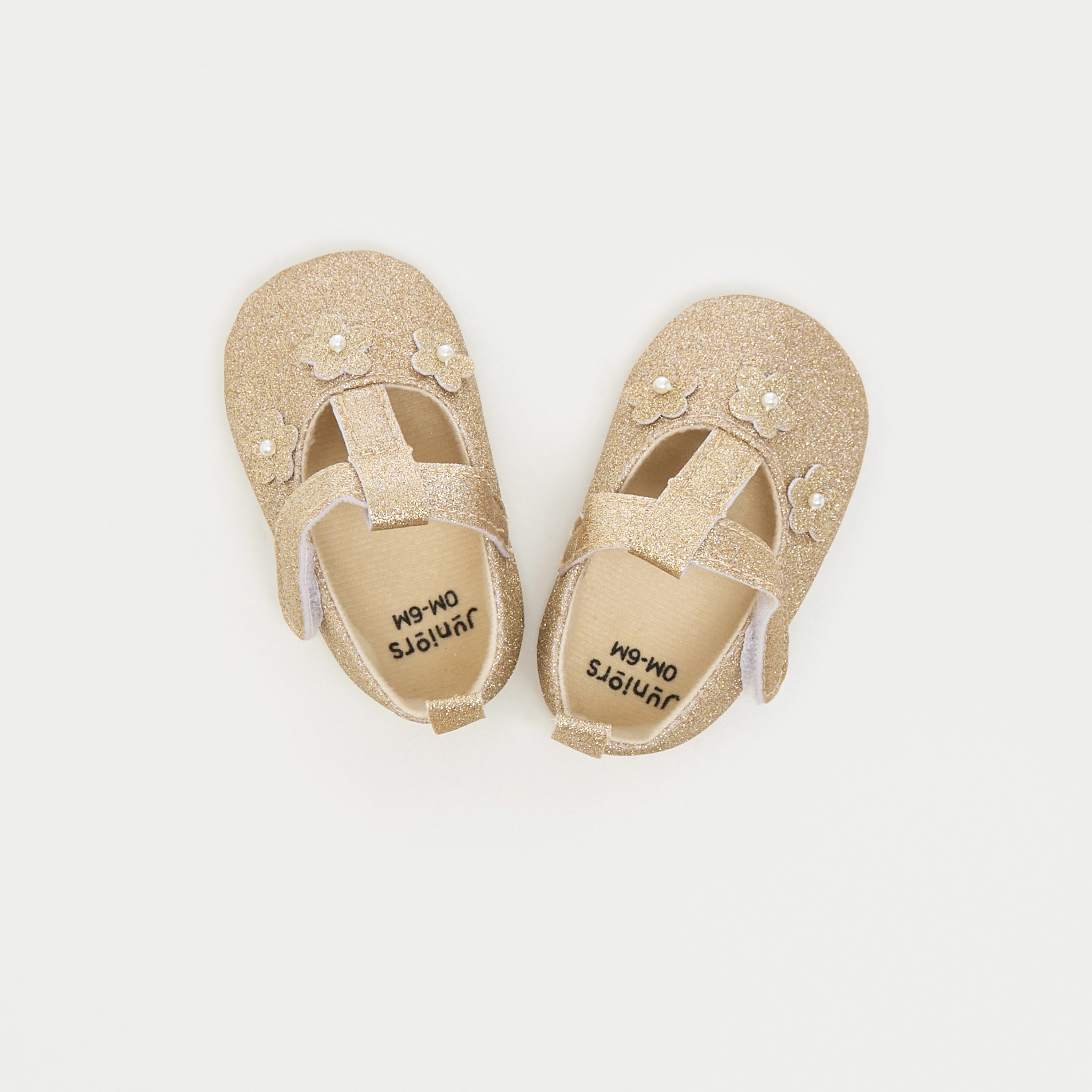 بوت بتزيينات زهرية وشريط إغلاق لاصق من جونيورز-baby-girls-shoes-booties-image-1