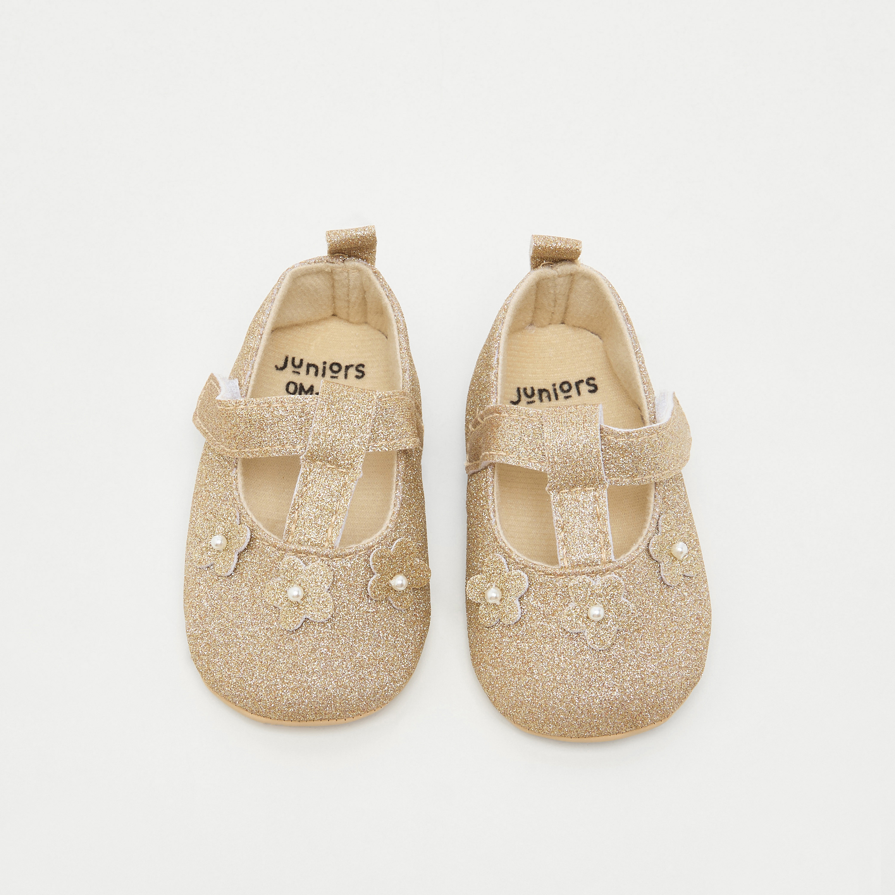 بوت بتزيينات زهرية وشريط إغلاق لاصق من جونيورز-baby-girls-shoes-booties-image-5