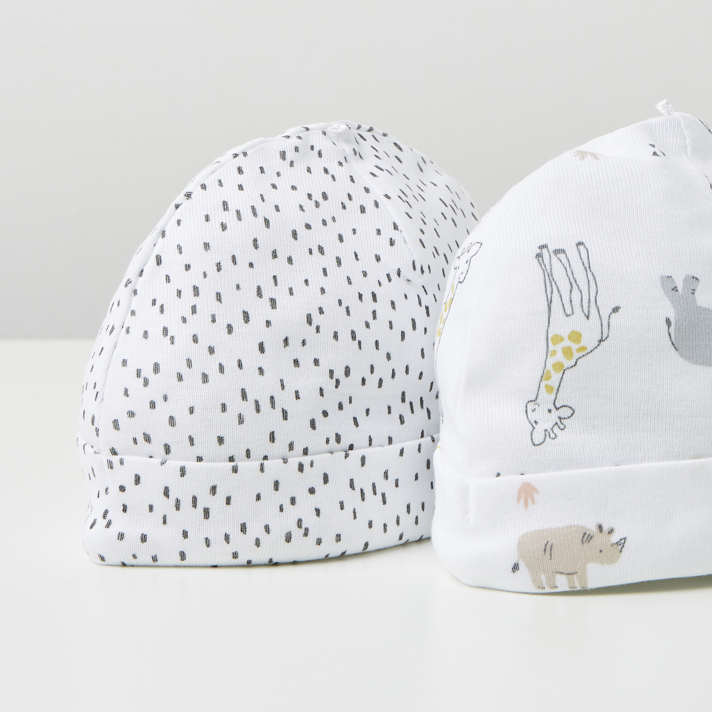 Juniors Printed Beanie Cap - Set of 2-baby-boys-accessories-caps-image-3