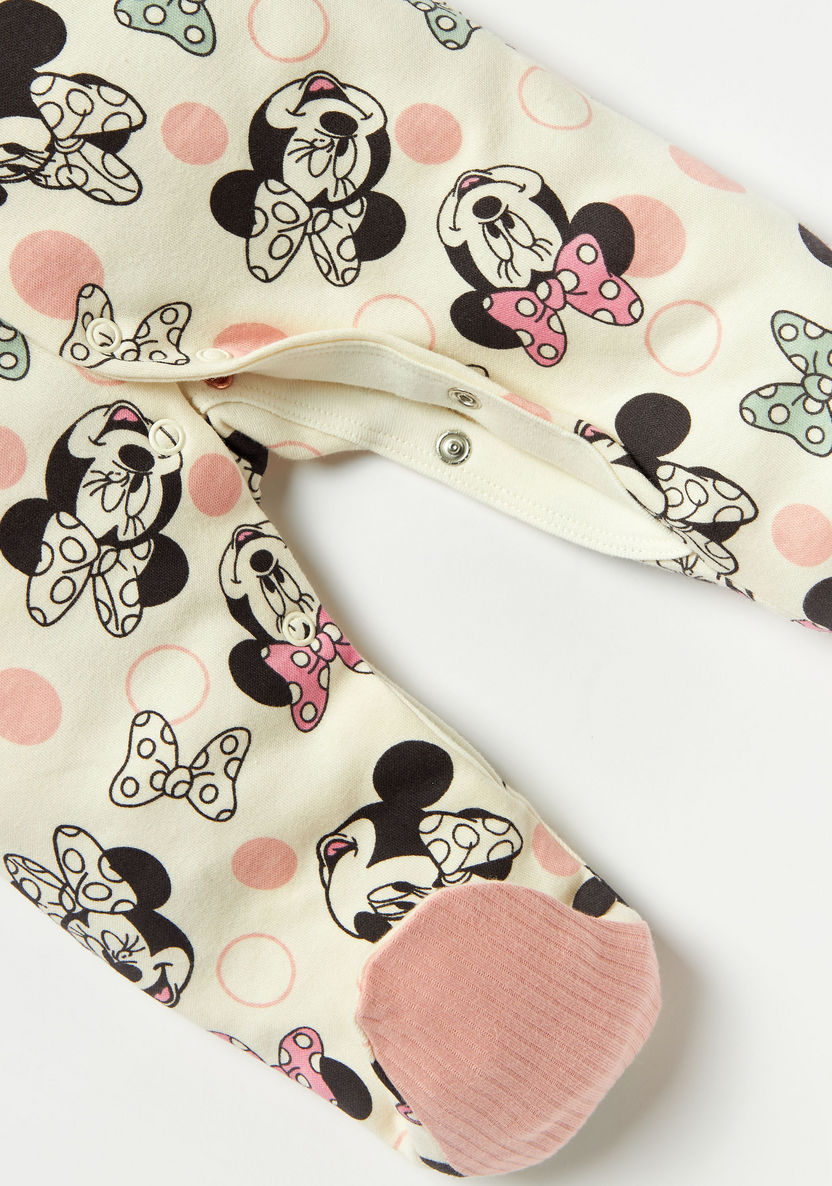 Disney All-Over Minnie Mouse Print Sleepsuit with Snap Button Closure-Sleepsuits-image-2