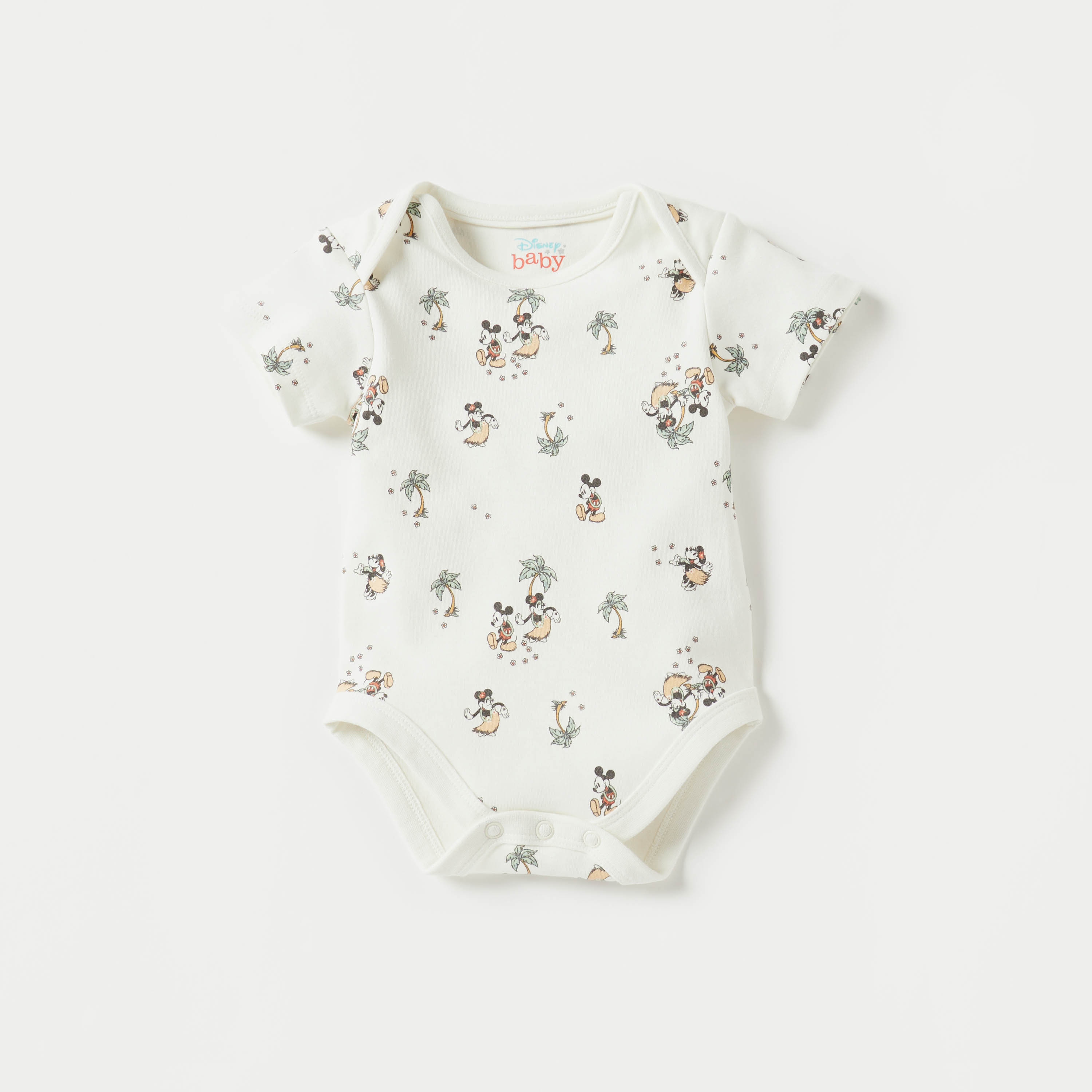 Disney All-Over Mickey and Minnie Mouse Print Bodysuit with Short Sleeves-baby-girls-clothing-bodysuits-image-1