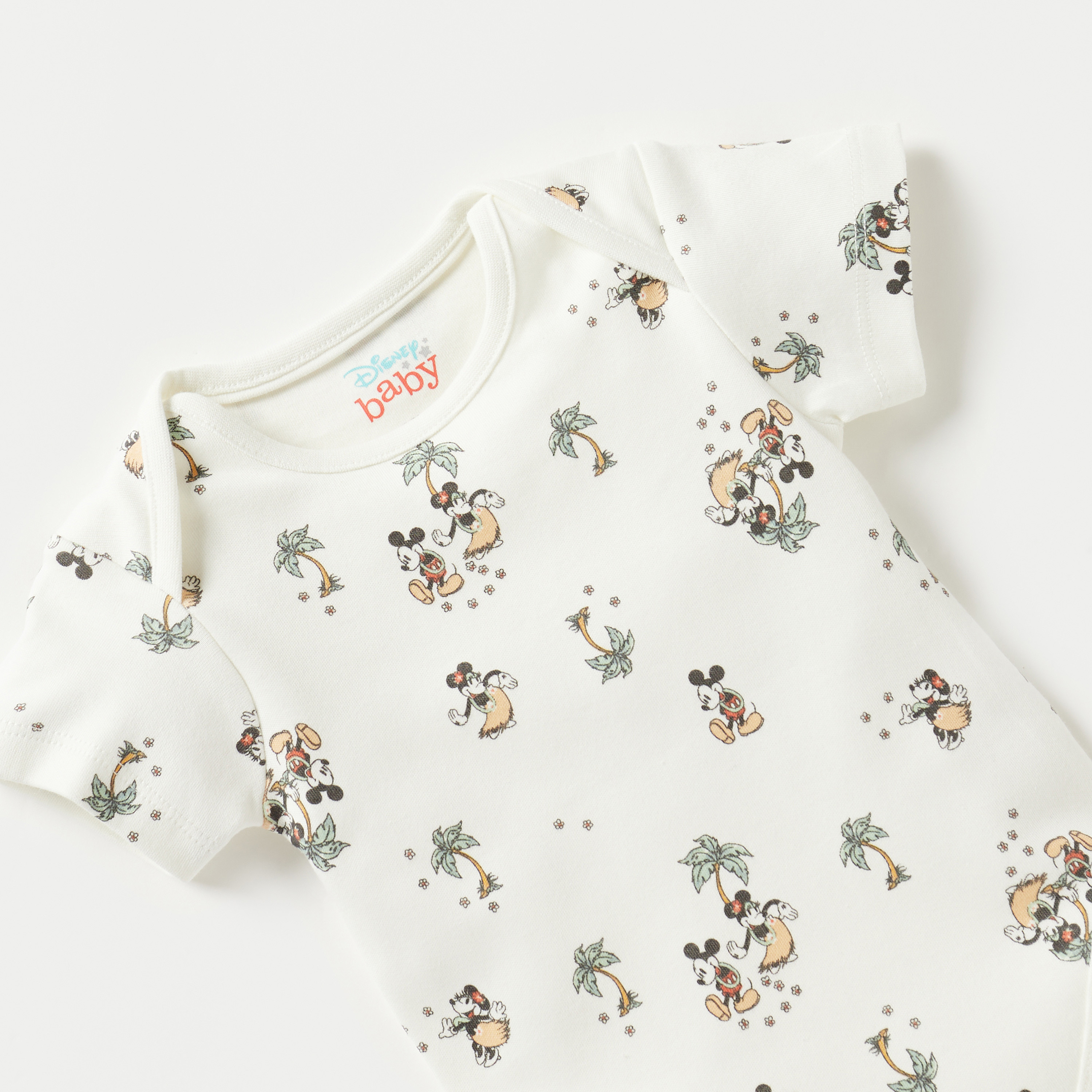 Disney All-Over Mickey and Minnie Mouse Print Bodysuit with Short Sleeves-baby-girls-clothing-bodysuits-image-2