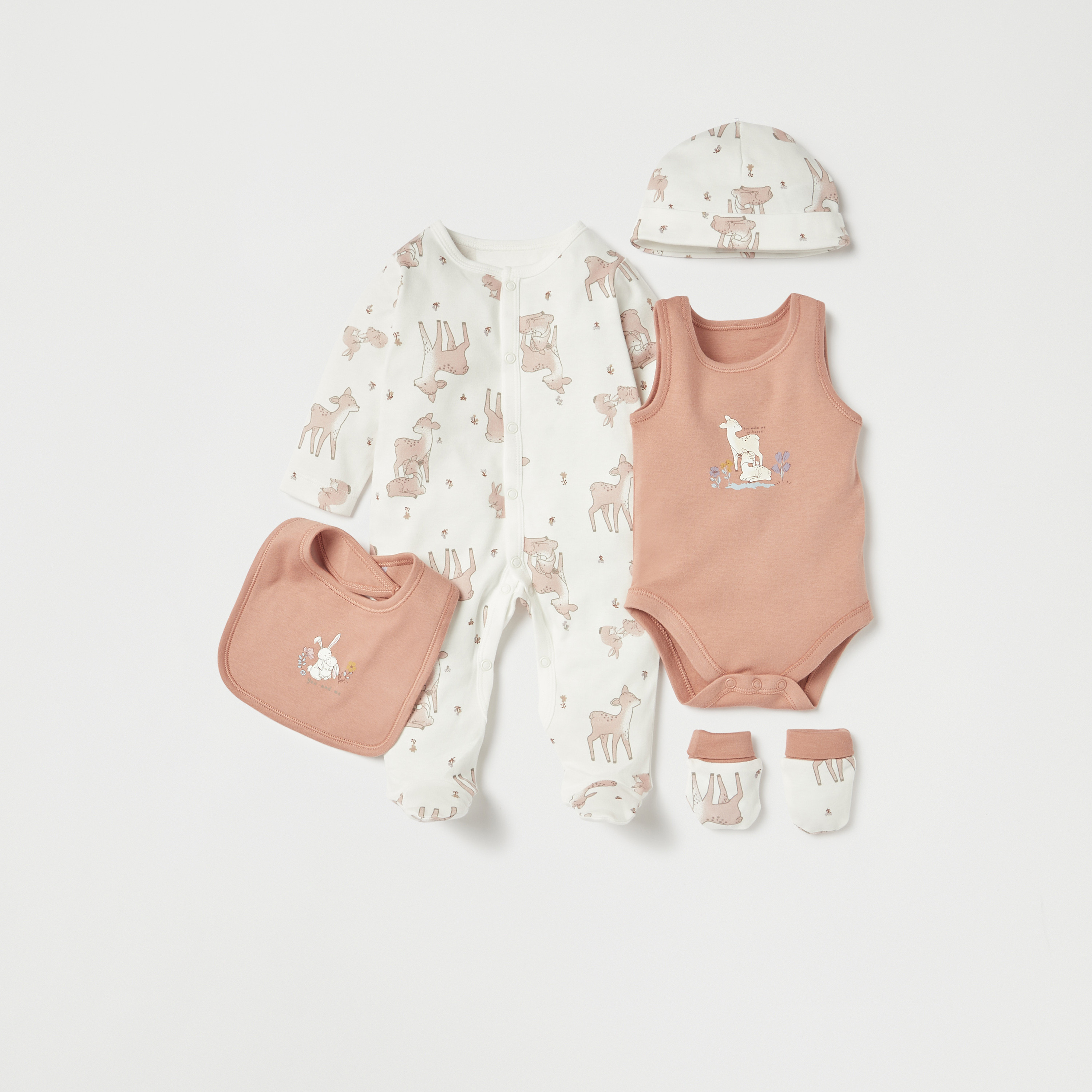 Juniors 6 Piece Deer Print Cotton Clothing Set