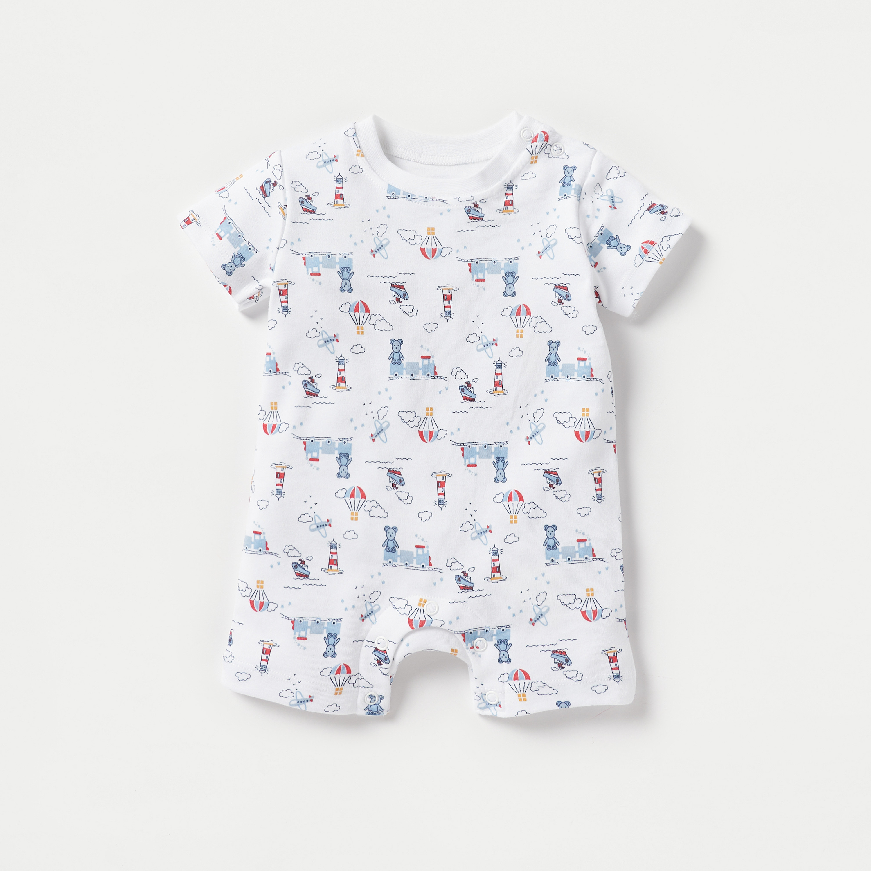 Juniors Printed Romper with Short Sleeves - Set of 3-baby-boys-clothing-rompers-image-4