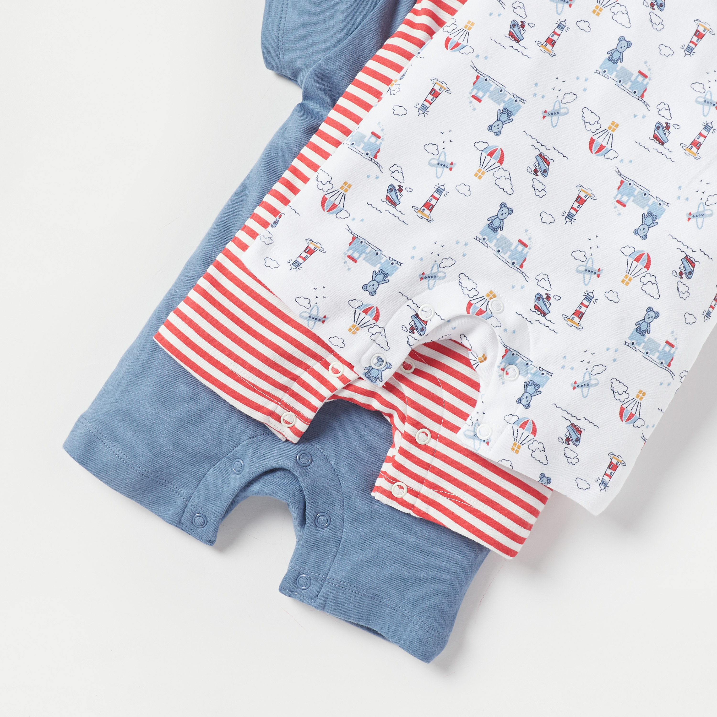 Juniors Printed Romper with Short Sleeves - Set of 3-baby-boys-clothing-rompers-image-6
