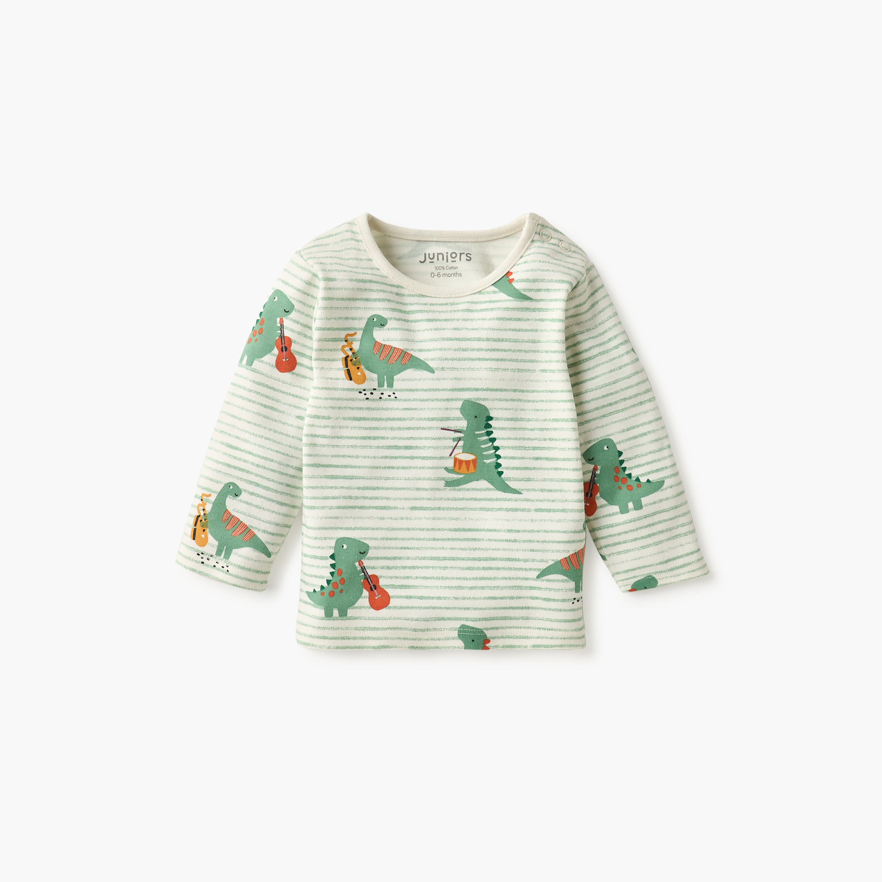Juniors Dinosaur Print T-shirt and Pyjama Set-baby-boys-clothing-nightwear-pyjamasets-image-2