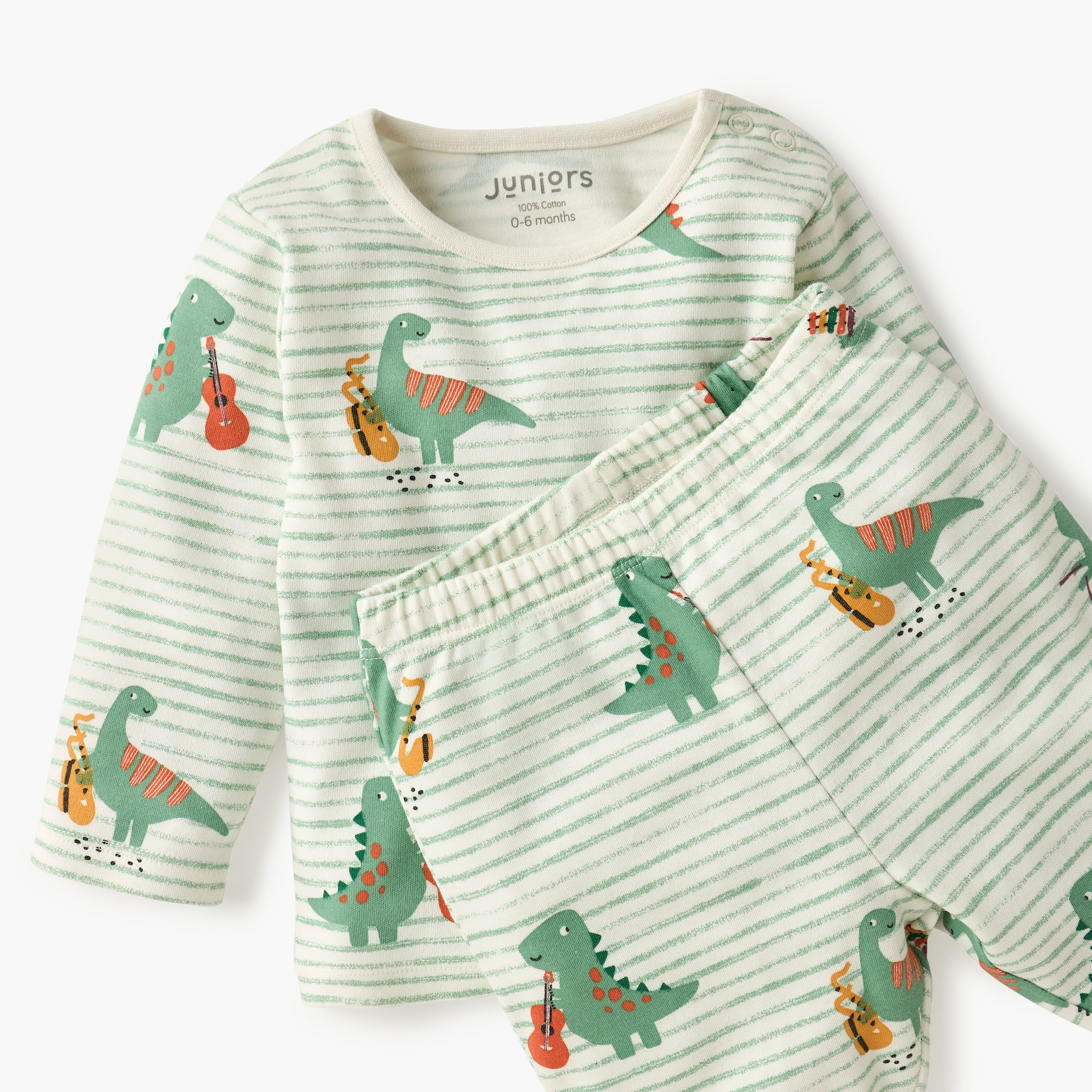 Juniors Dinosaur Print T-shirt and Pyjama Set-baby-boys-clothing-nightwear-pyjamasets-image-4