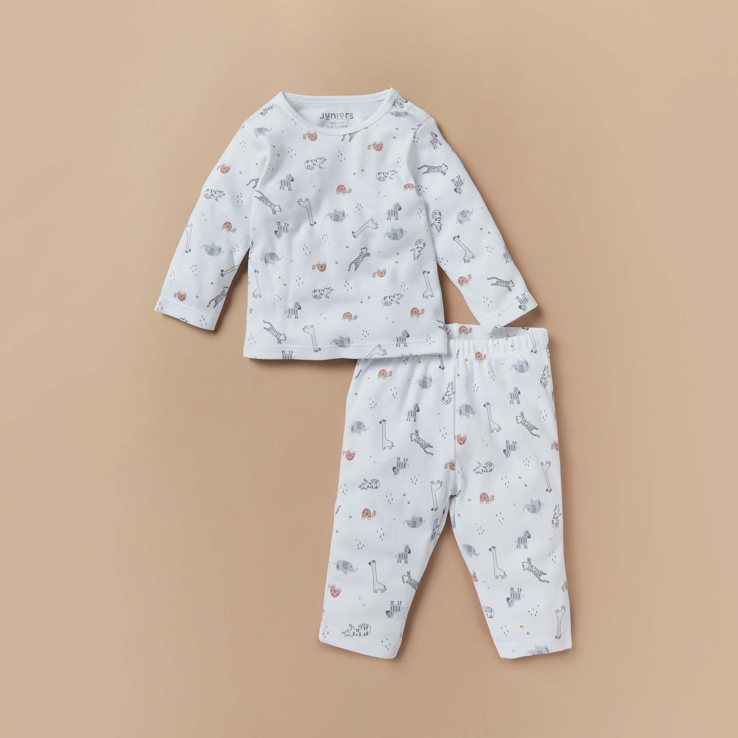 Juniors All-Over Animal Print T-shirt and Pyjama Set-baby-boys-clothing-nightwear-pyjamasets-image-1