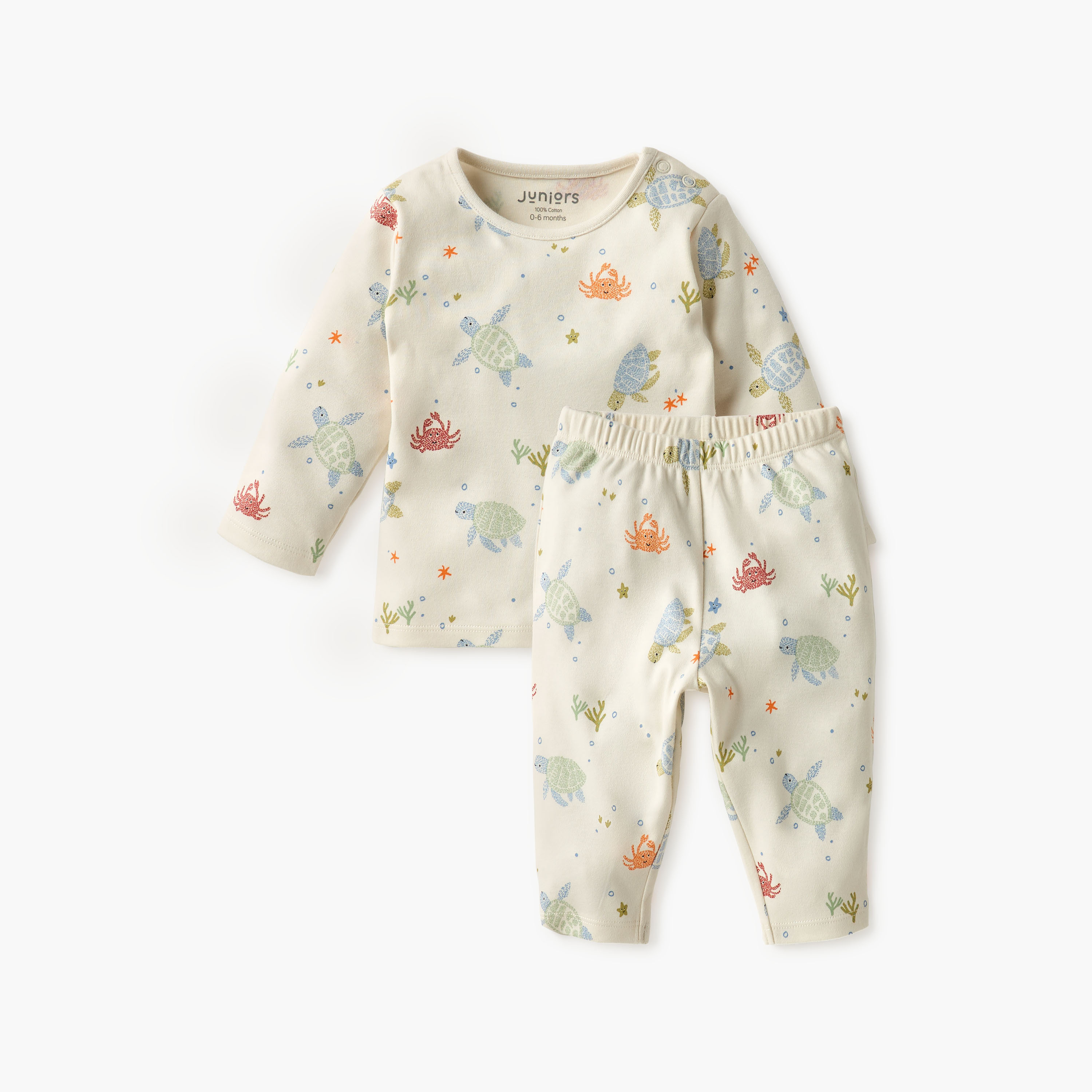 طقم بنطلون بيجاما وتيشيرت بطبعات حيوانات البحر من جونيورز-baby-boys-clothing-nightwear-pyjamasets-image-1