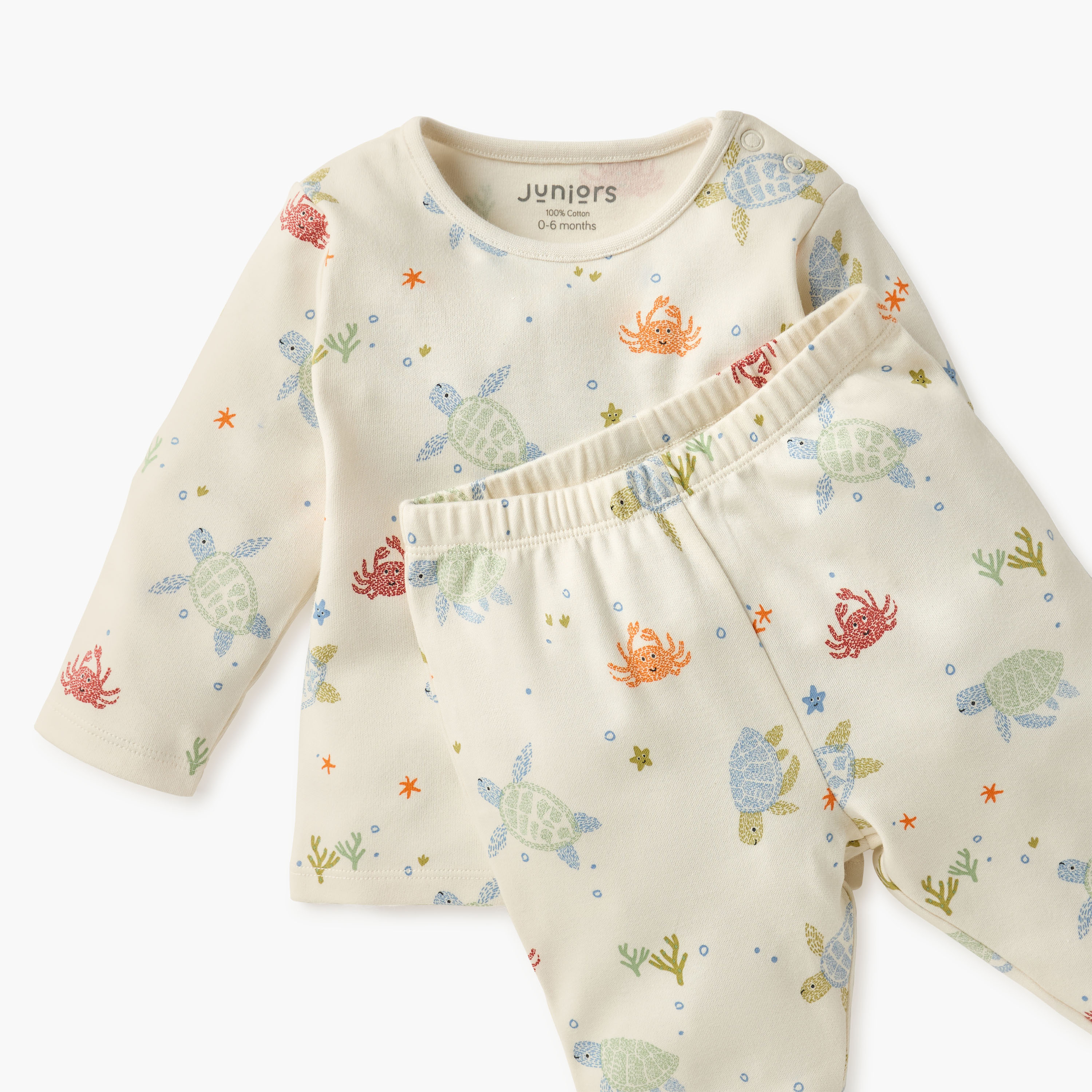 طقم بنطلون بيجاما وتيشيرت بطبعات حيوانات البحر من جونيورز-baby-boys-clothing-nightwear-pyjamasets-image-4