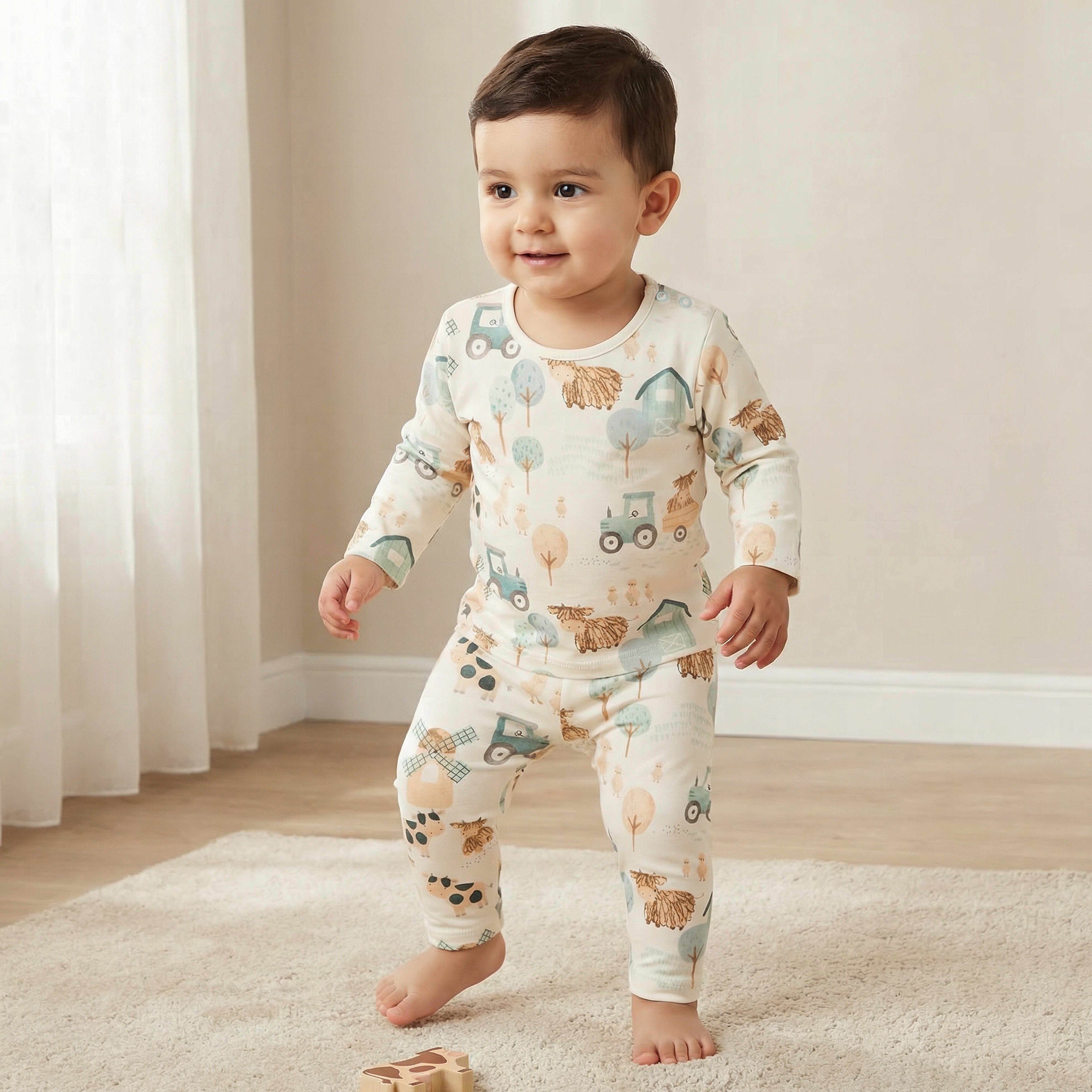Juniors Cotton Long Sleeves Pyjama Set with Farm Print-baby-boys-clothing-nightwear-pyjamasets-image-1