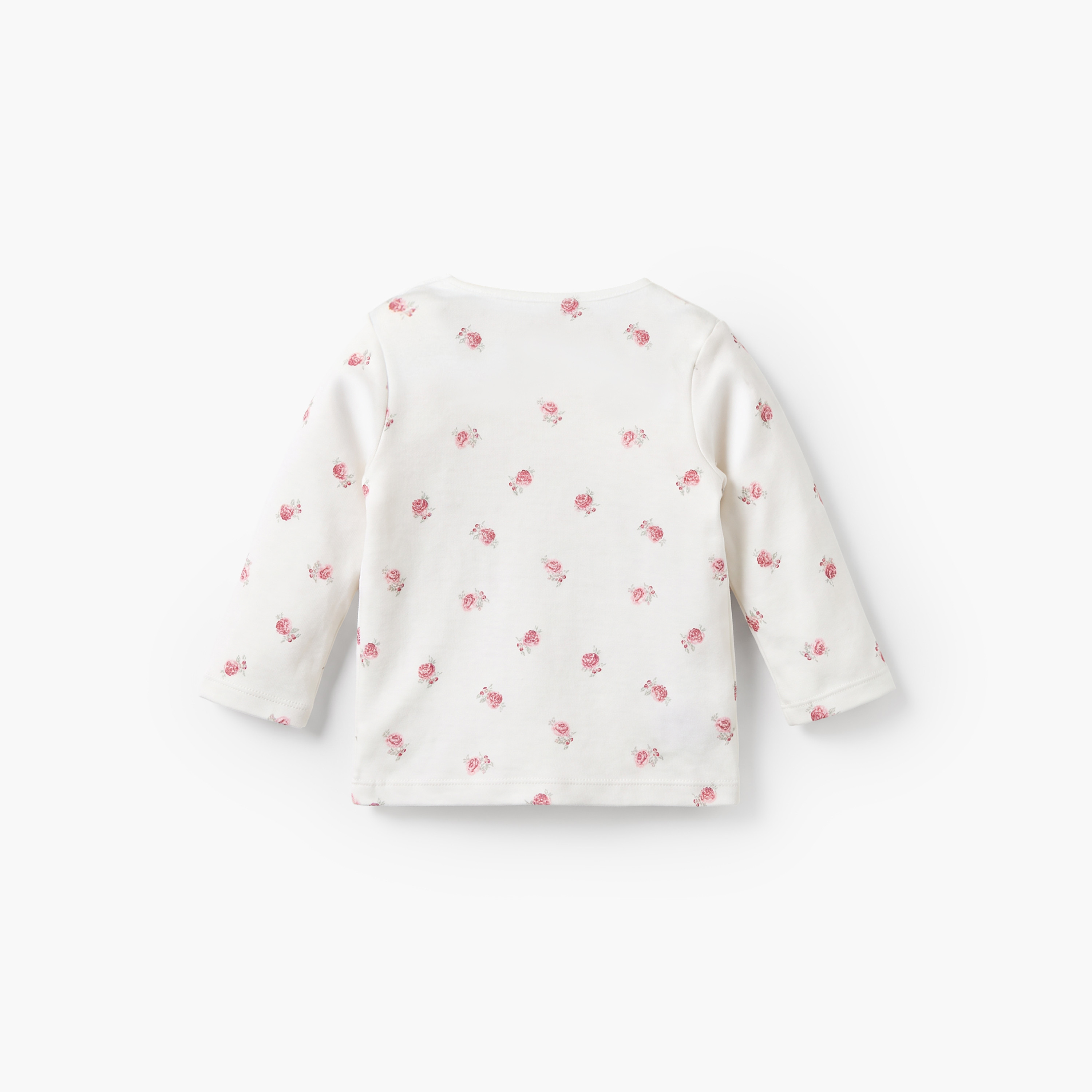Juniors Cotton Crew Neck Long Sleeves Pyjama Set with Floral Print-baby-girls-clothing-nightwear-pyjamasets-image-5