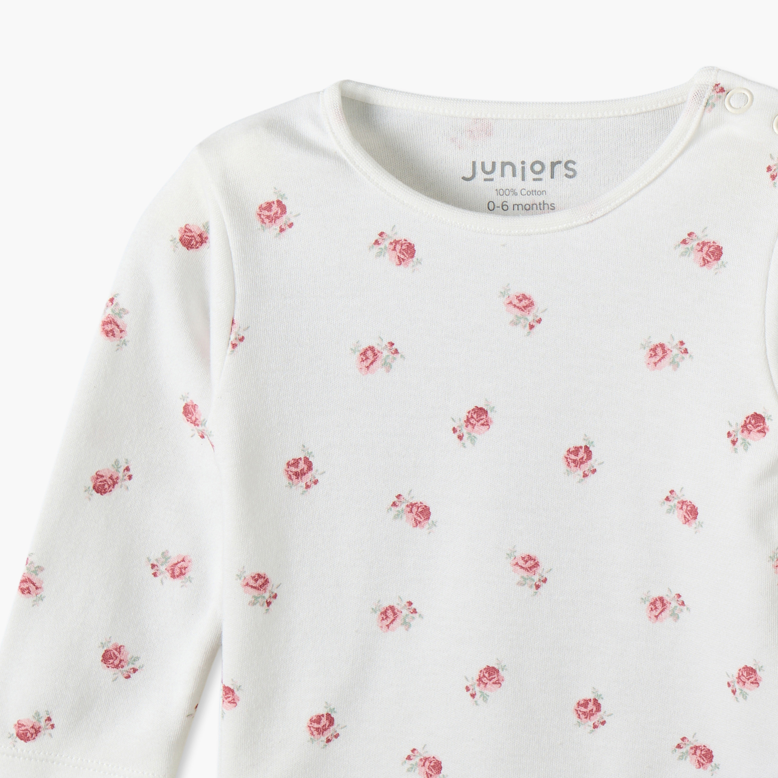 Juniors Cotton Crew Neck Long Sleeves Pyjama Set with Floral Print-baby-girls-clothing-nightwear-pyjamasets-image-7