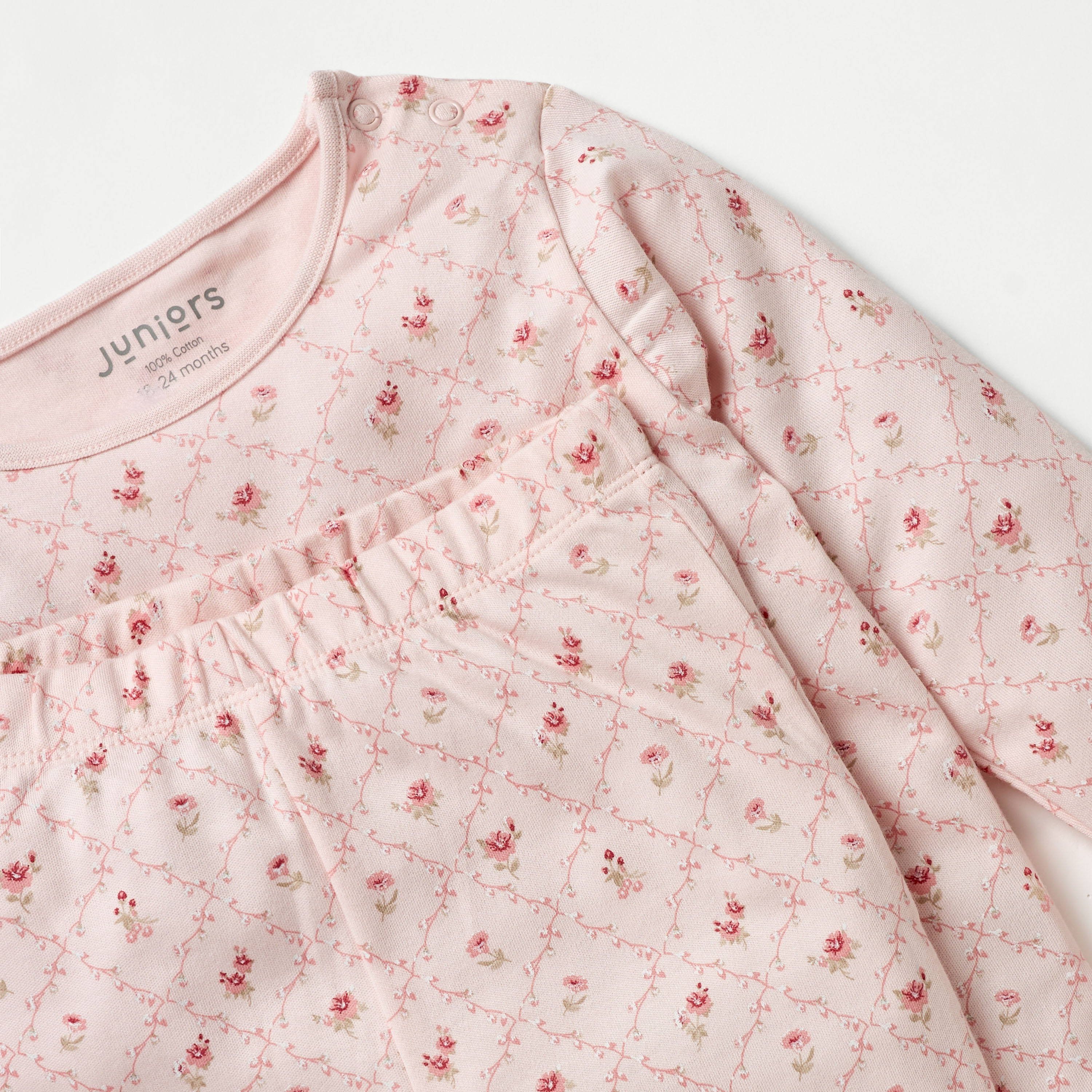 Juniors All-Over Floral Print T-shirt and Pyjama Set-baby-girls-clothing-nightwear-pyjamasets-image-4