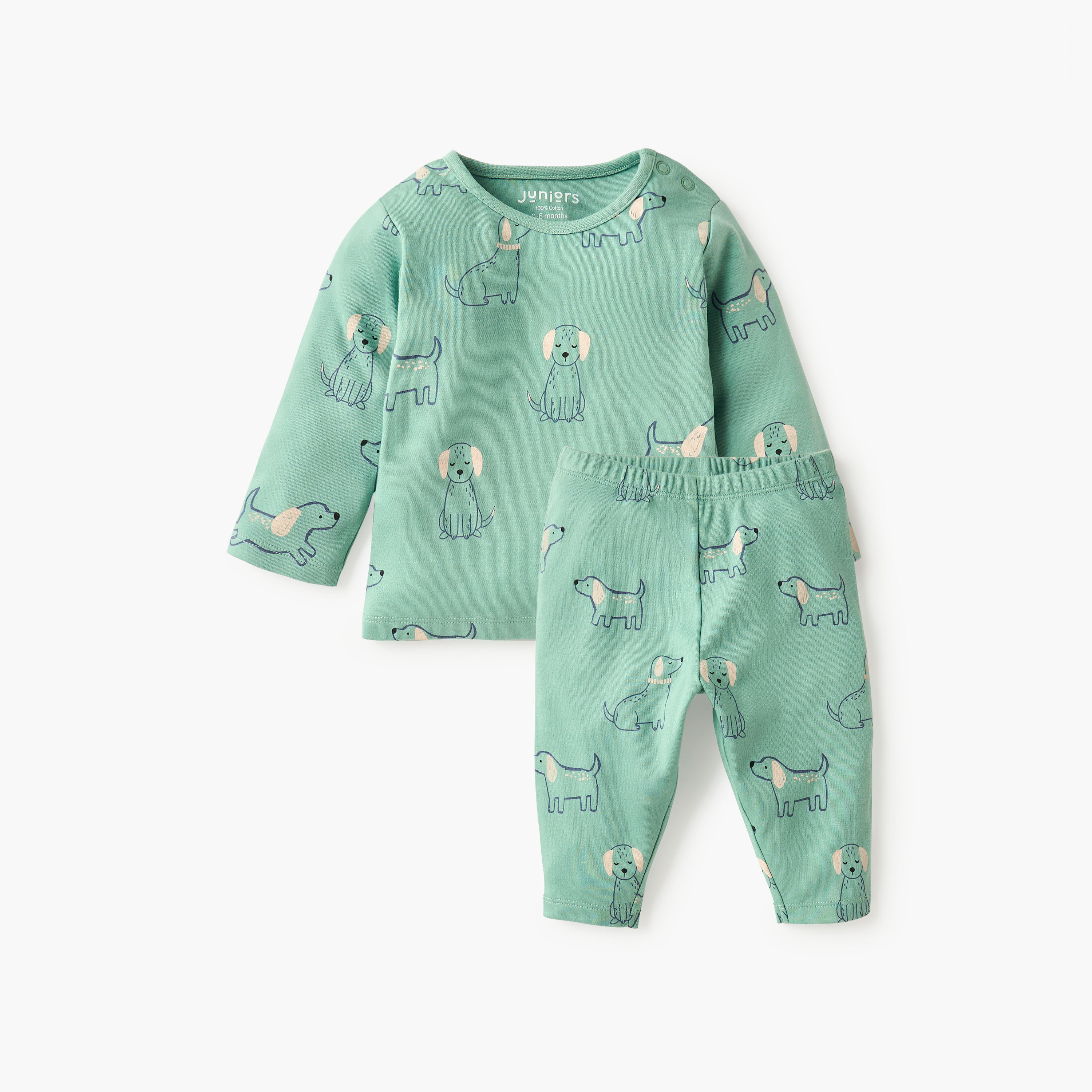 Juniors Animal Print T-shirt and Pyjama Set-baby-boys-clothing-nightwear-pyjamasets-image-1