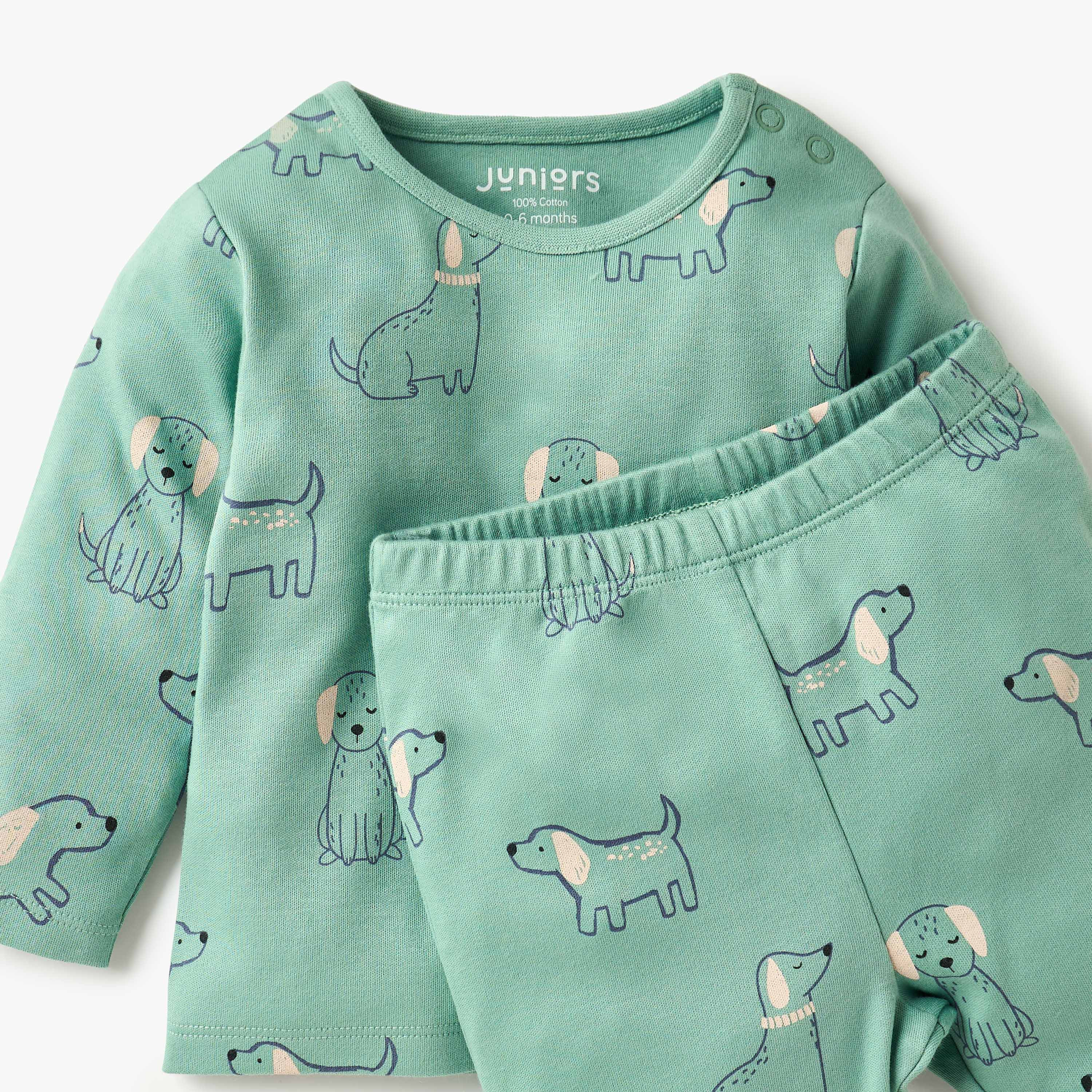Juniors Animal Print T-shirt and Pyjama Set-baby-boys-clothing-nightwear-pyjamasets-image-4