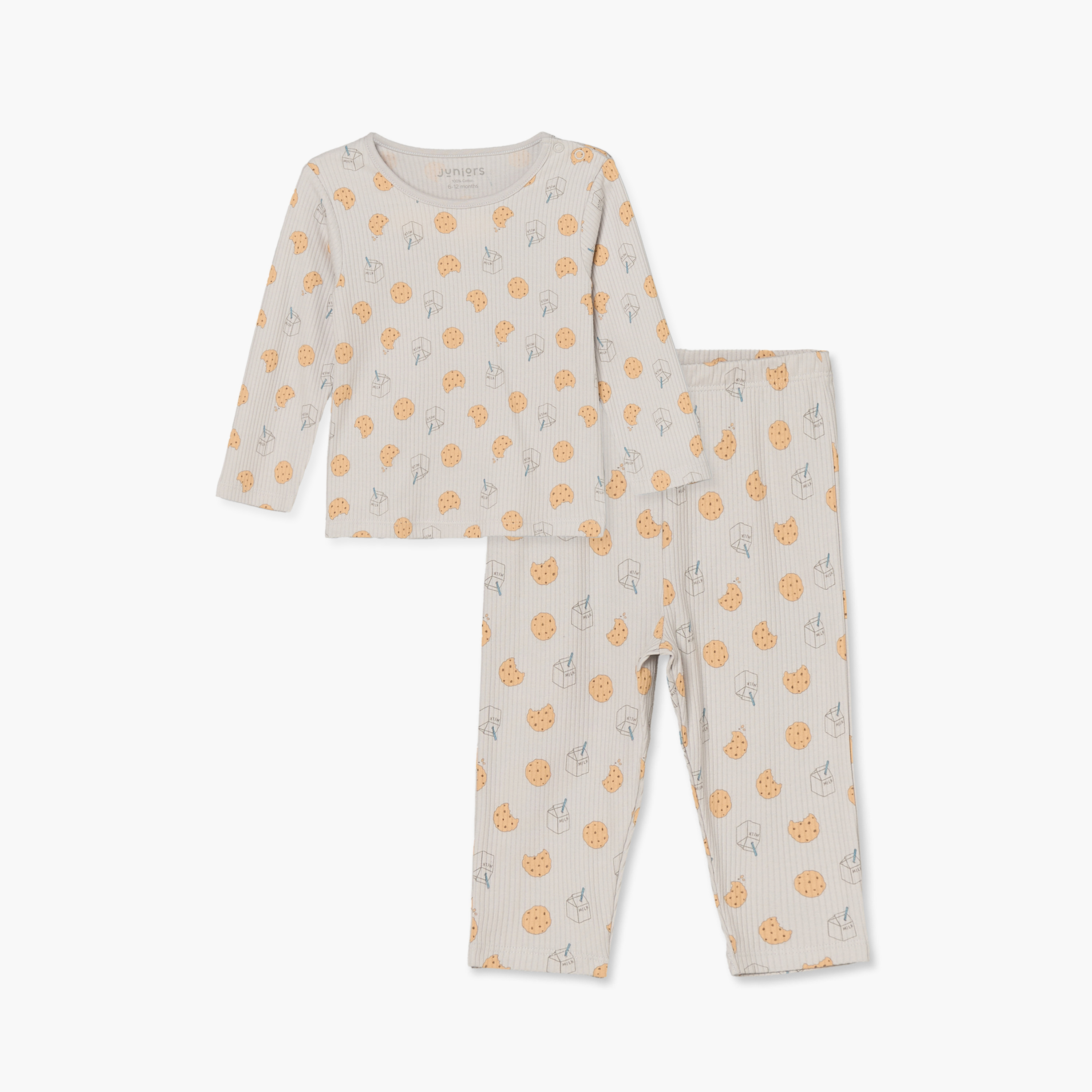 طقم بيجاما قطن برقبة ضيقة وأكمام طويلة وطبعات من جونيورز-promo_babyshop_Buy3for7.9_KWT030926-image-2