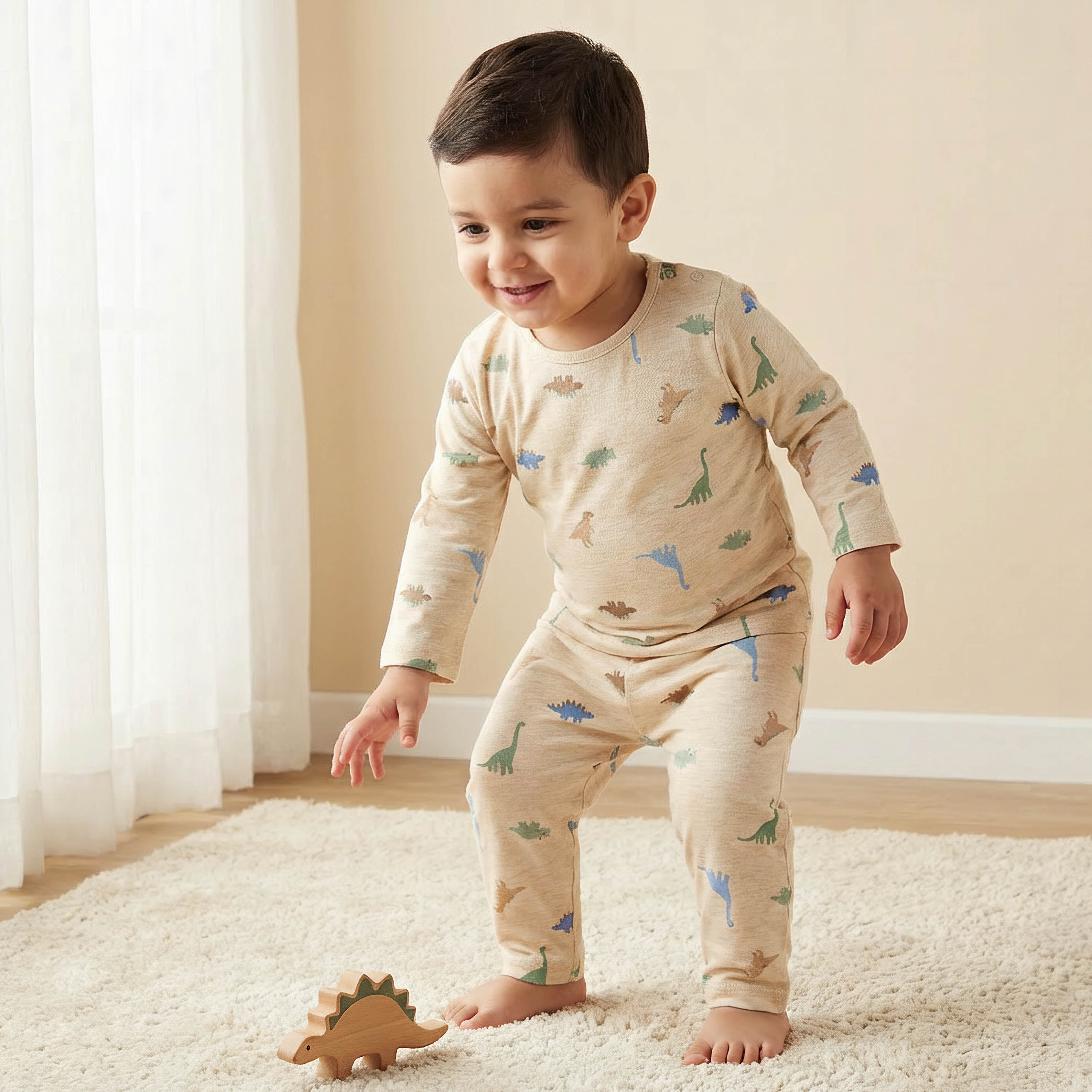 Juniors Cotton Long Sleeves Pyjama Set with Dinosaur Print-baby-boys-clothing-nightwear-pyjamasets-image-2