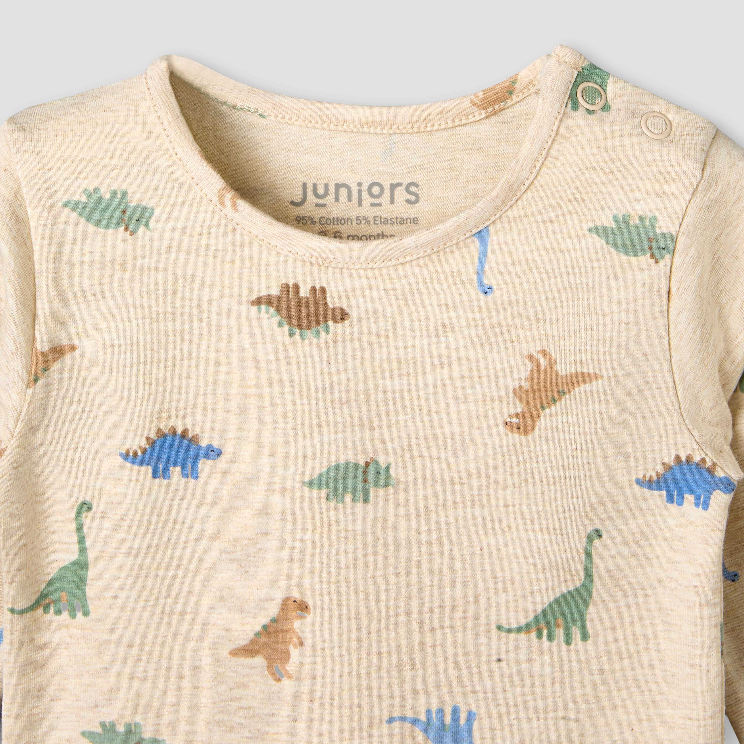 Juniors Cotton Long Sleeves Pyjama Set with Dinosaur Print-baby-boys-clothing-nightwear-pyjamasets-image-5