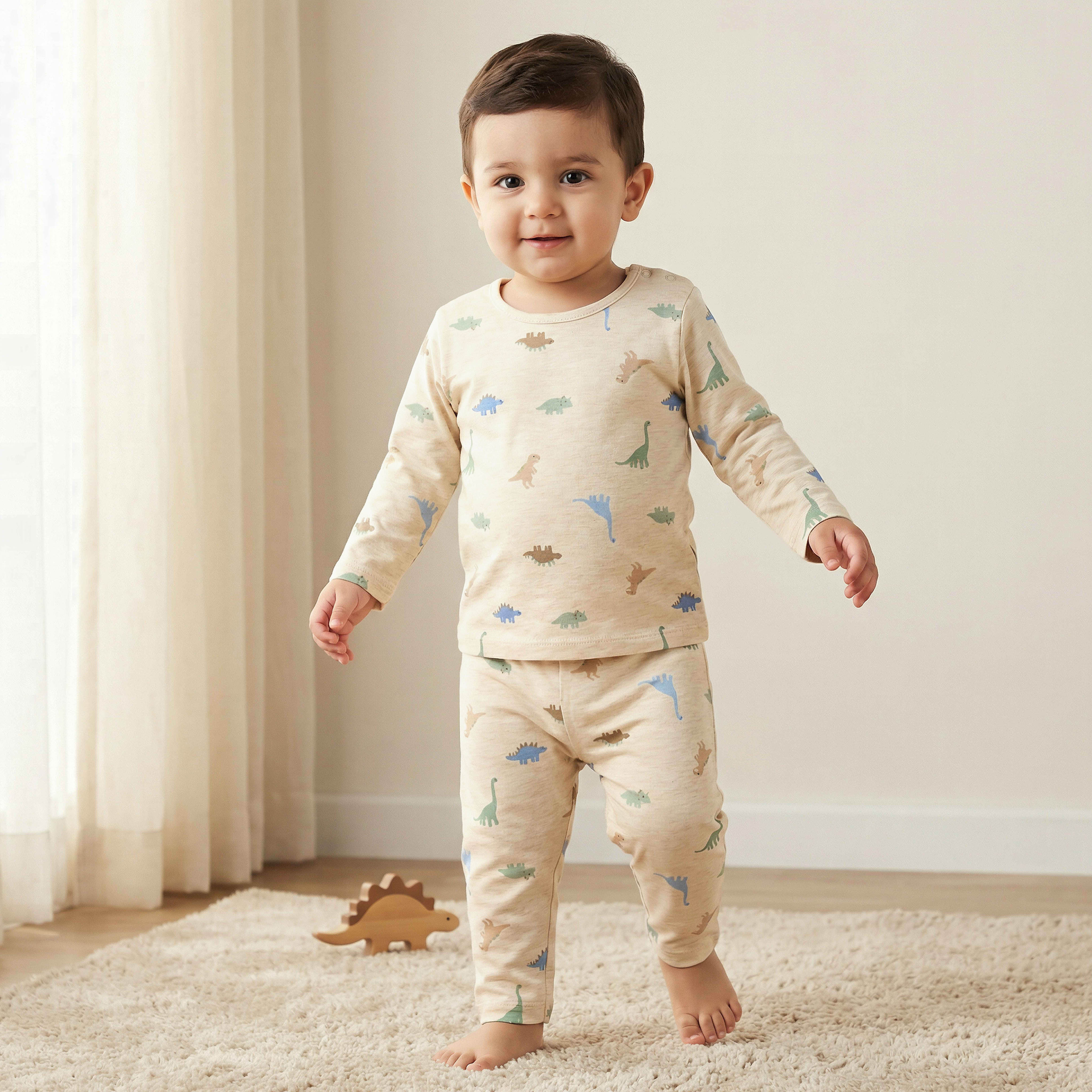 Juniors Cotton Long Sleeves Pyjama Set with Dinosaur Print-baby-boys-clothing-nightwear-pyjamasets-image-1