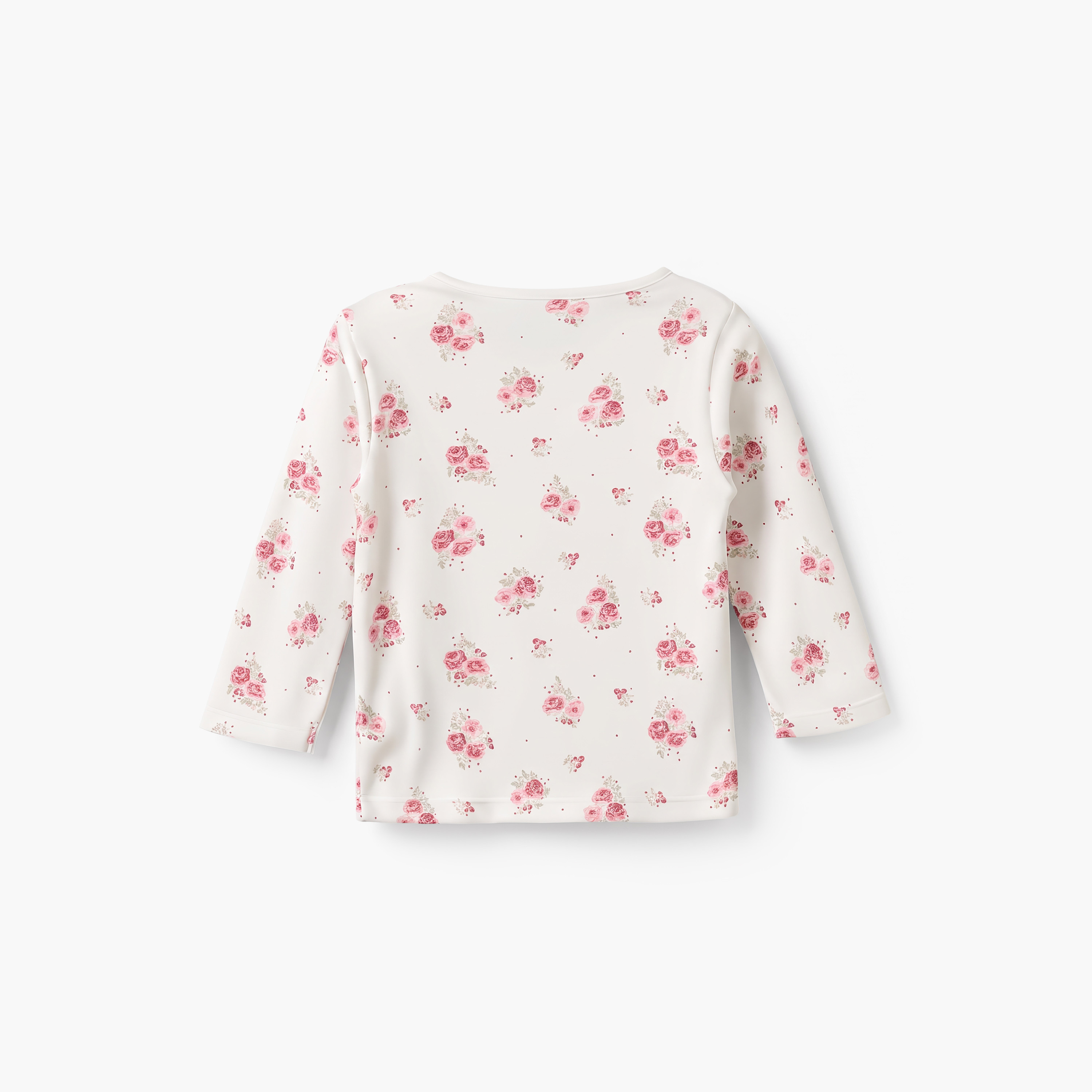 Juniors Cotton Crew Neck Long Sleeves Pyjama Set with Floral Print-baby-girls-clothing-nightwear-pyjamasets-image-5