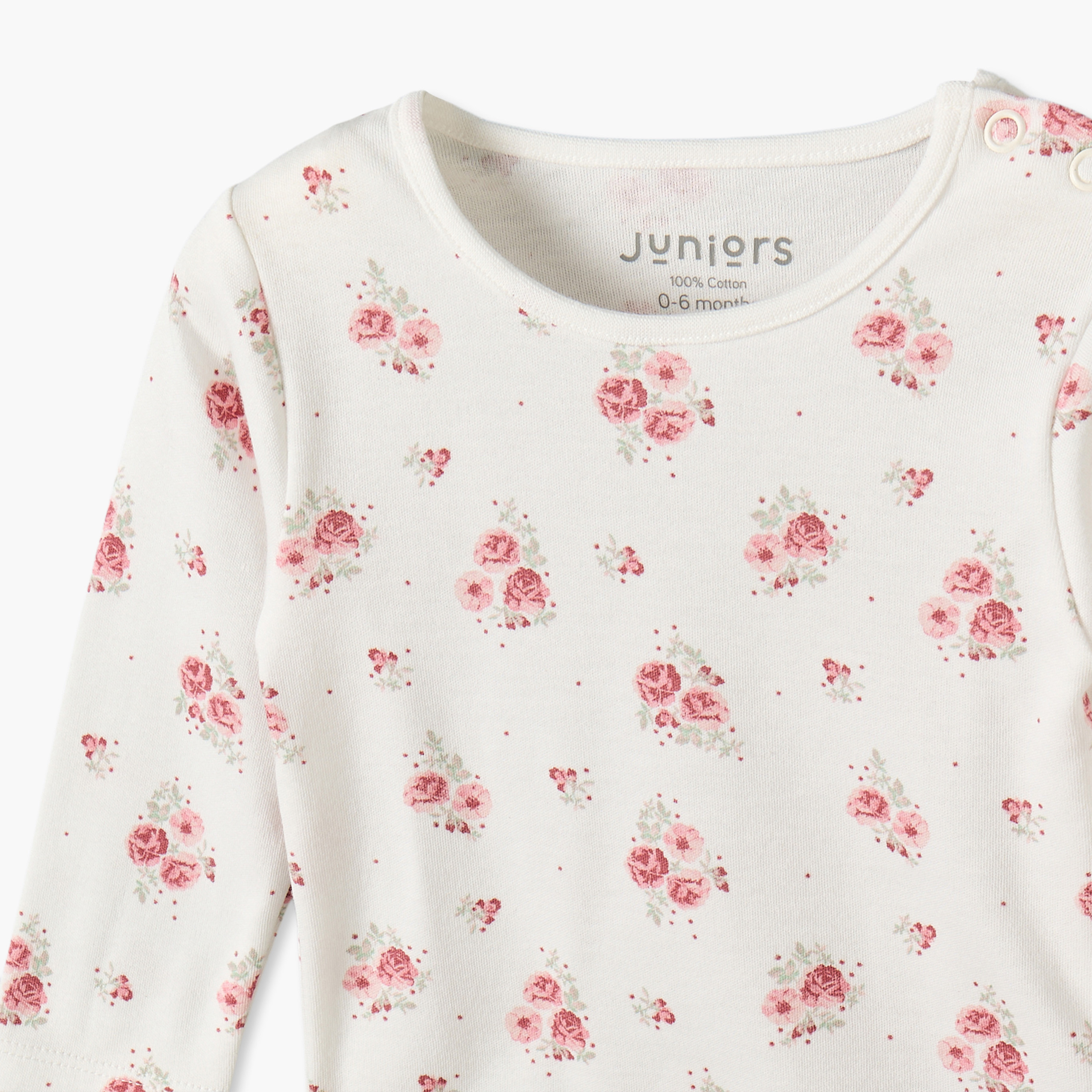 Juniors Cotton Crew Neck Long Sleeves Pyjama Set with Floral Print-baby-girls-clothing-nightwear-pyjamasets-image-7