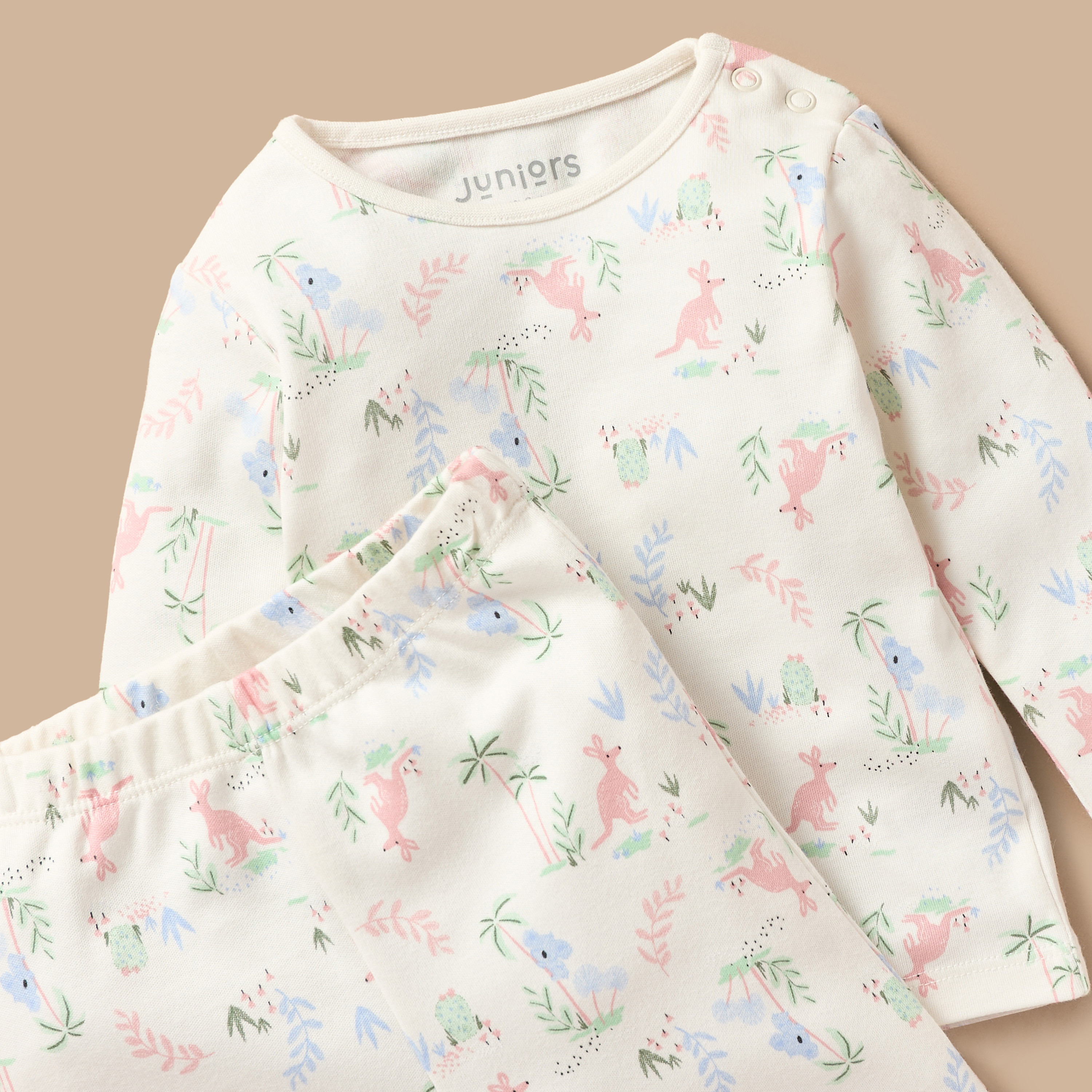 Juniors All-Over Animal Print T-shirt and Pyjama Set-baby-girls-clothing-nightwear-pyjamasets-image-4