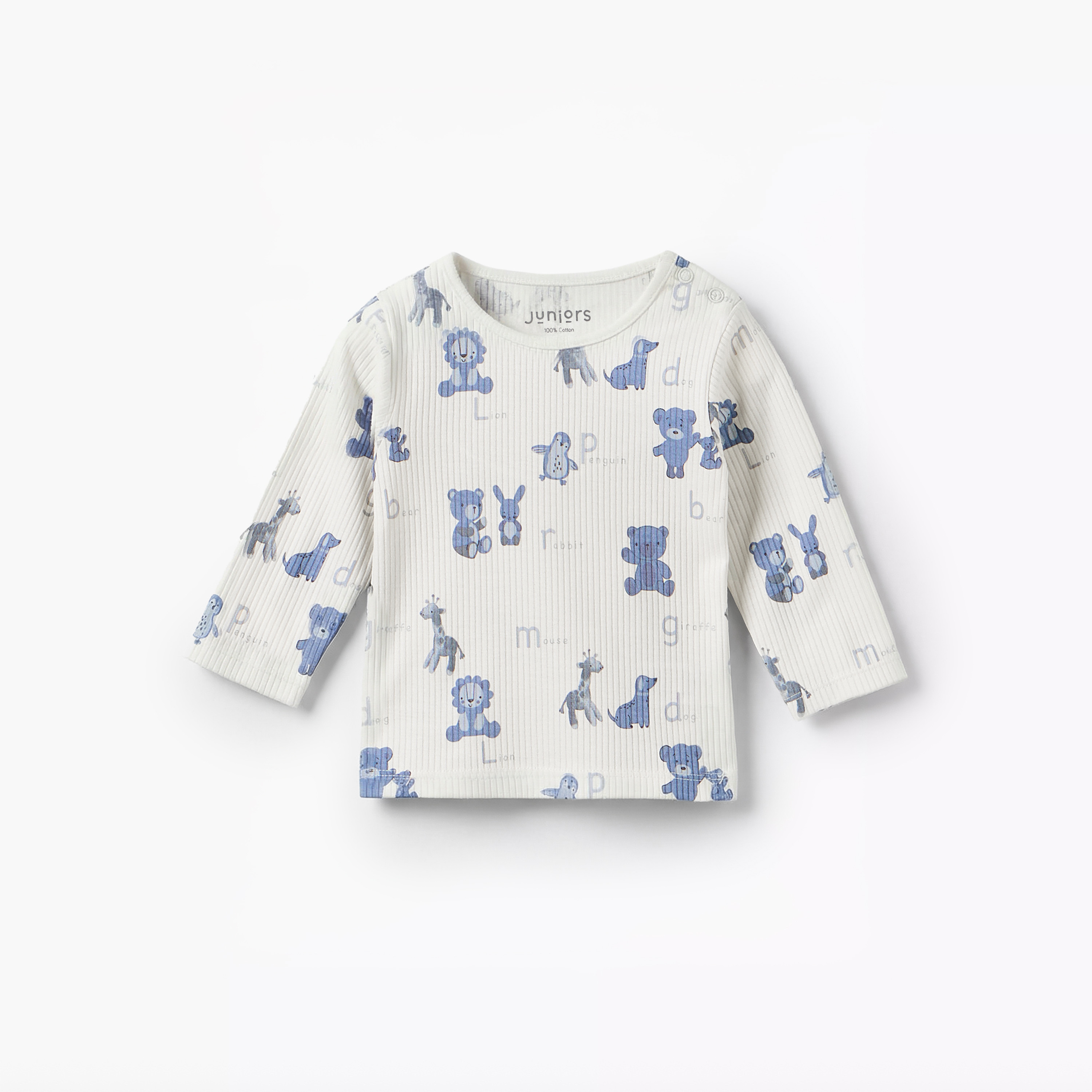 Juniors Cotton Round Neck Long Sleeves Pyjama Set with Print-baby-boys-clothing-nightwear-pyjamasets-image-3