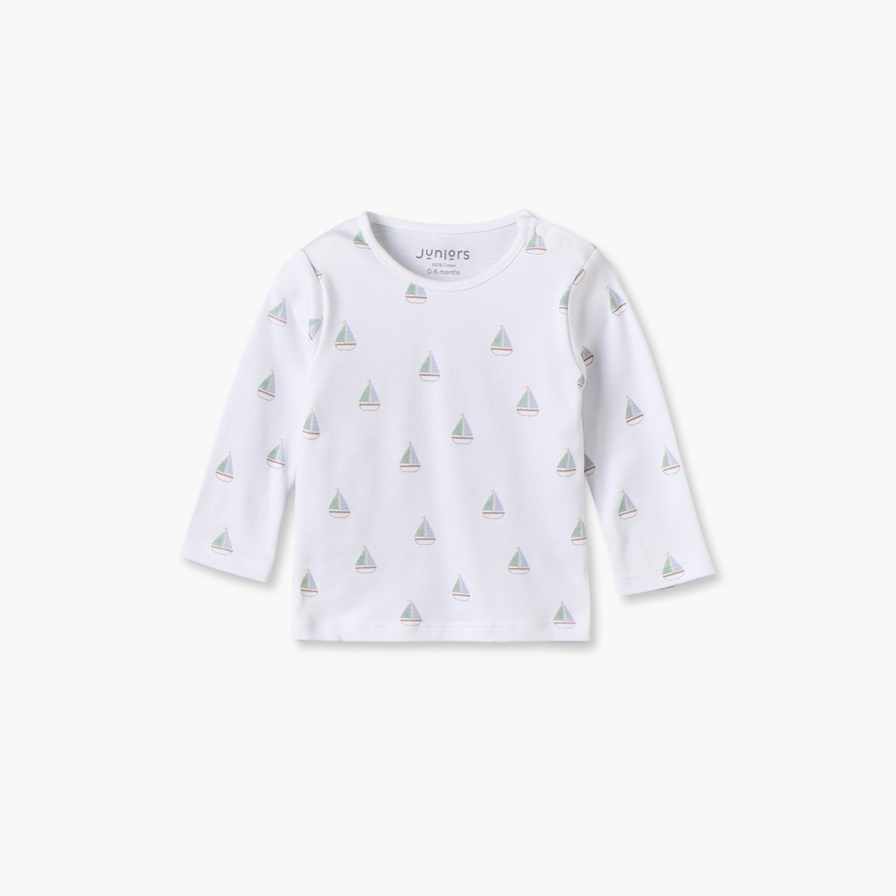 طقم بيجاما قطني بياقة مستديرة وأكمام طويلة بطبعة قارب شراعي من جونيورز-baby-boys-clothing-nightwear-pyjamasets-image-3