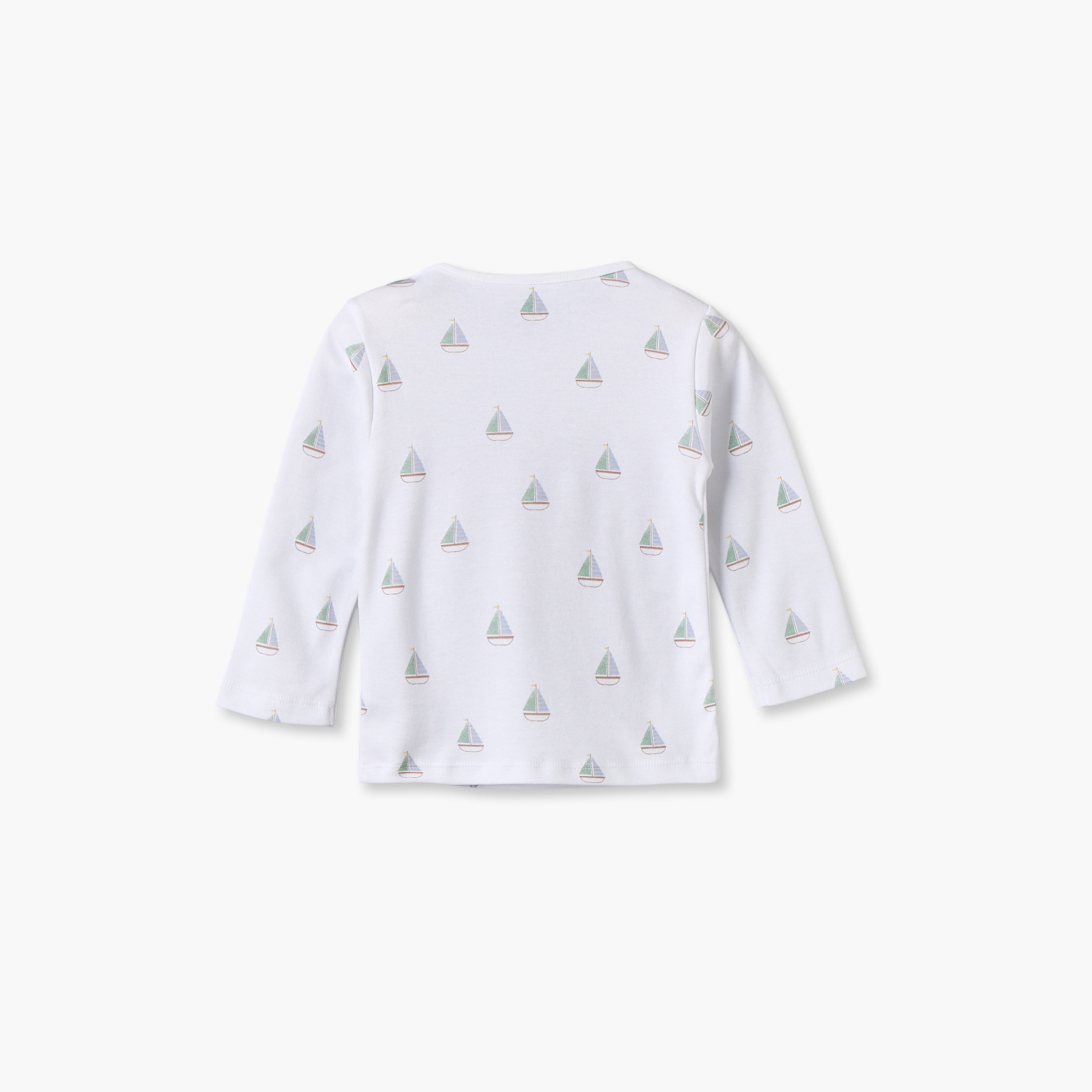 طقم بيجاما قطني بياقة مستديرة وأكمام طويلة بطبعة قارب شراعي من جونيورز-baby-boys-clothing-nightwear-pyjamasets-image-5