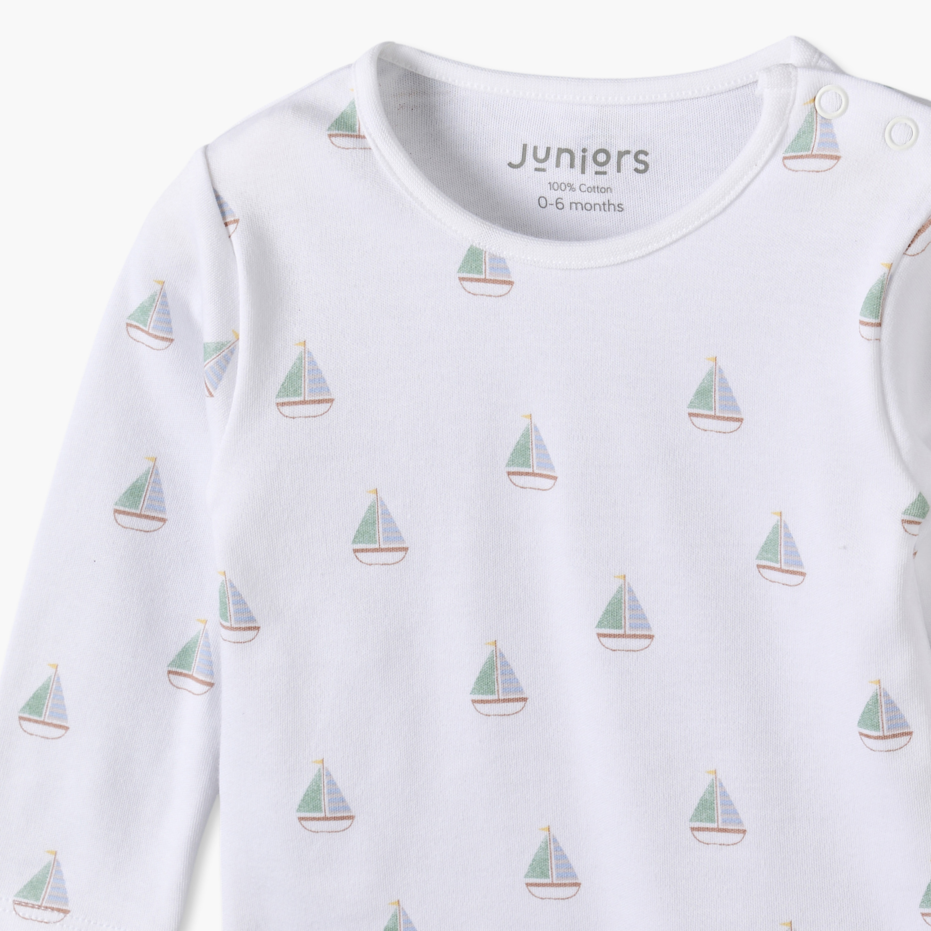 طقم بيجاما قطني بياقة مستديرة وأكمام طويلة بطبعة قارب شراعي من جونيورز-baby-boys-clothing-nightwear-pyjamasets-image-7