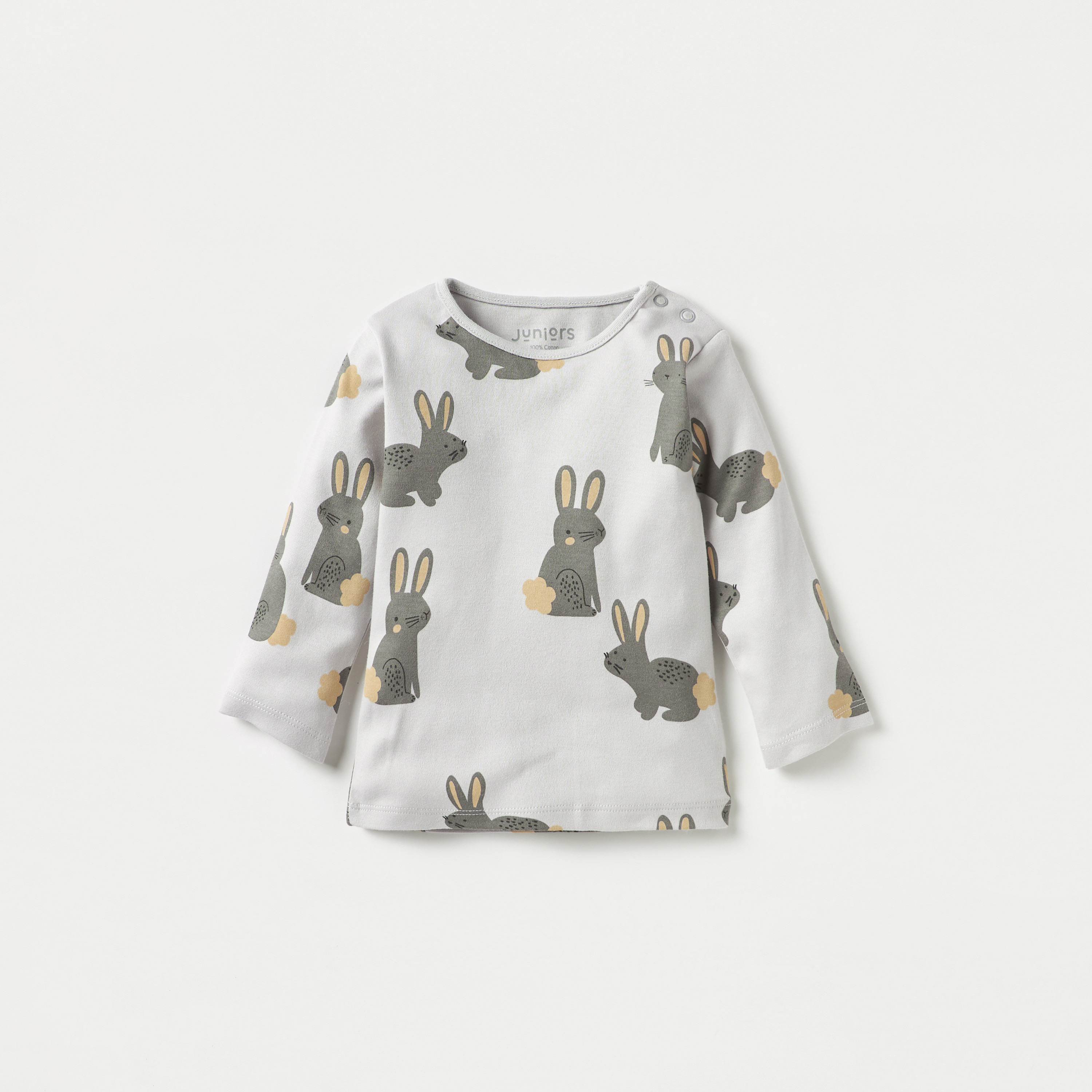 Juniors All-Over Bunny Print T-shirt and Pyjama Set-baby-girls-clothing-nightwear-pyjamasets-image-2