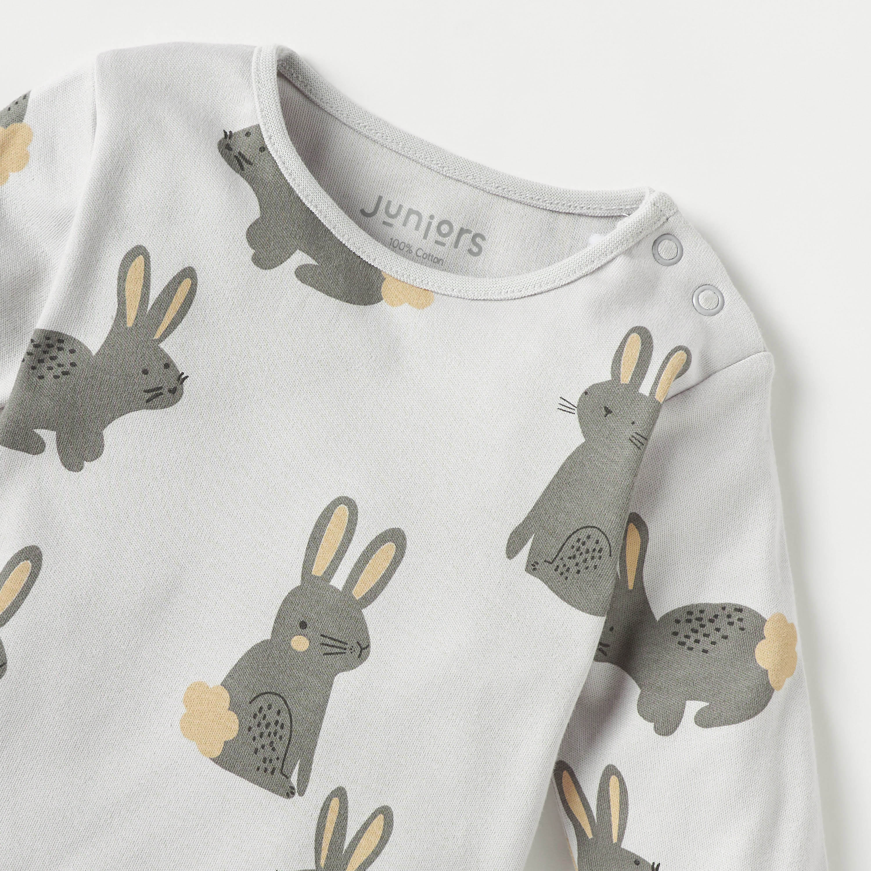 Juniors All-Over Bunny Print T-shirt and Pyjama Set-baby-girls-clothing-nightwear-pyjamasets-image-4