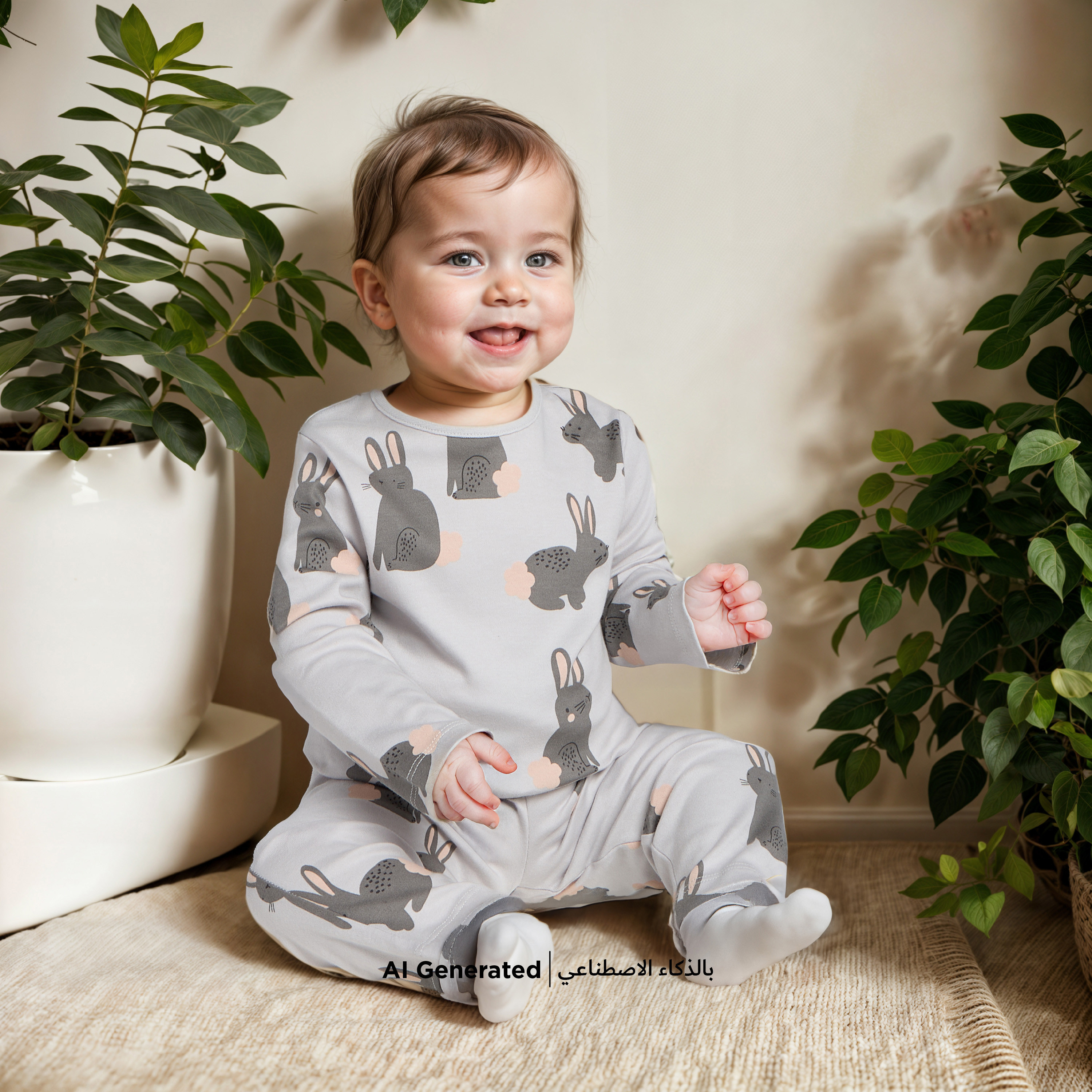 Juniors All-Over Bunny Print T-shirt and Pyjama Set-baby-girls-clothing-nightwear-pyjamasets-image-6