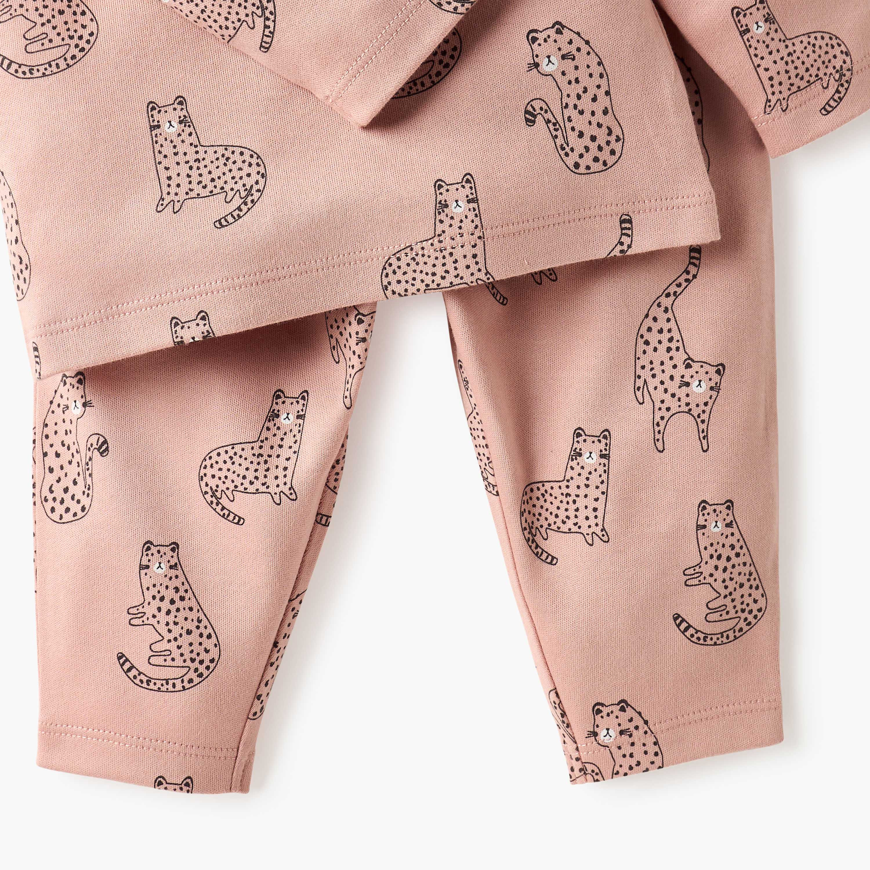 Juniors Pyjama Set with Bear Print - Cotton - Long Sleeves - Round Neck-baby-boys-clothing-nightwear-pyjamasets-image-5