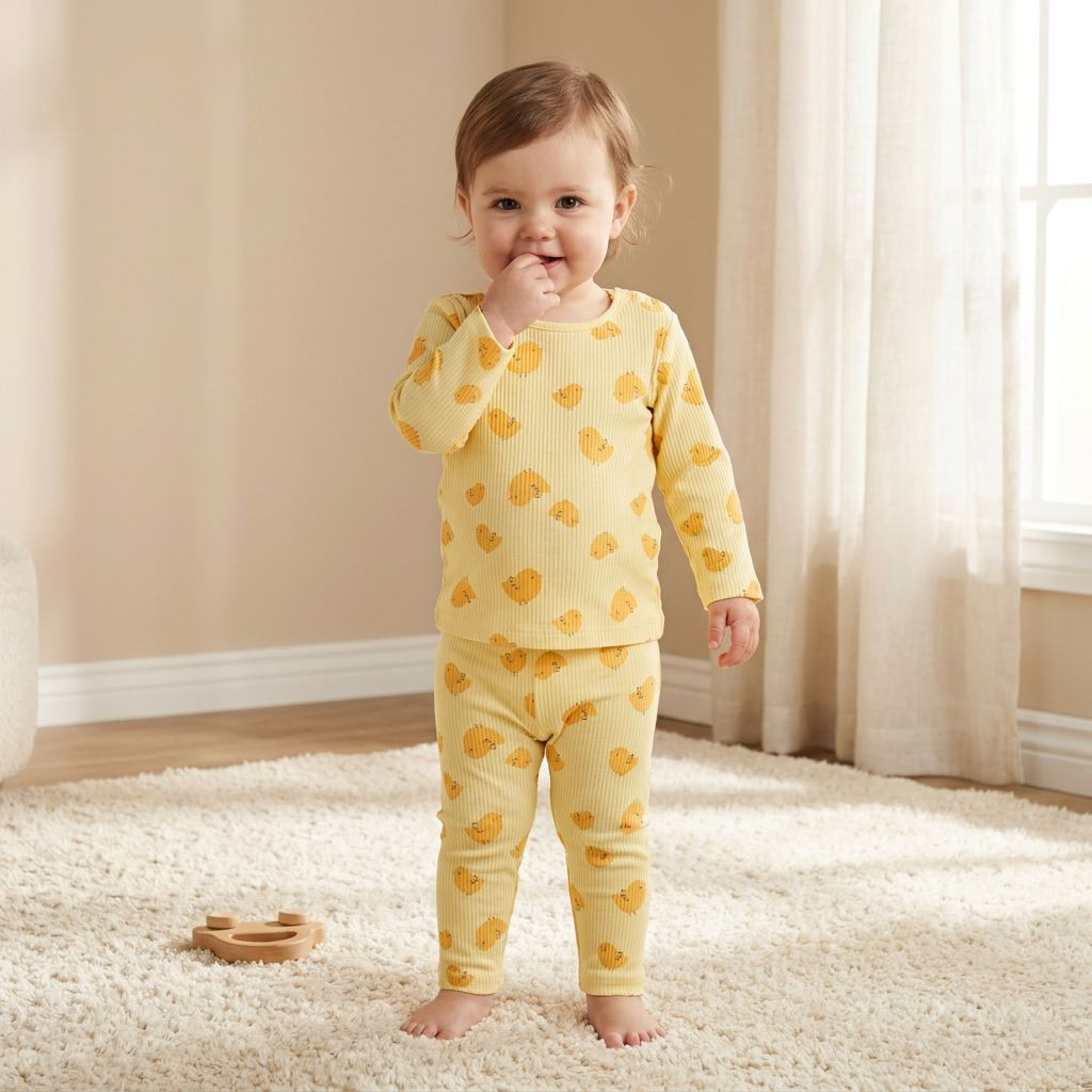 طقم بيجاما قطن بطبعات طيور وياقة مستديرة وأكمام طويلة من جونيورز-baby-girls-clothing-nightwear-pyjamasets-image-2