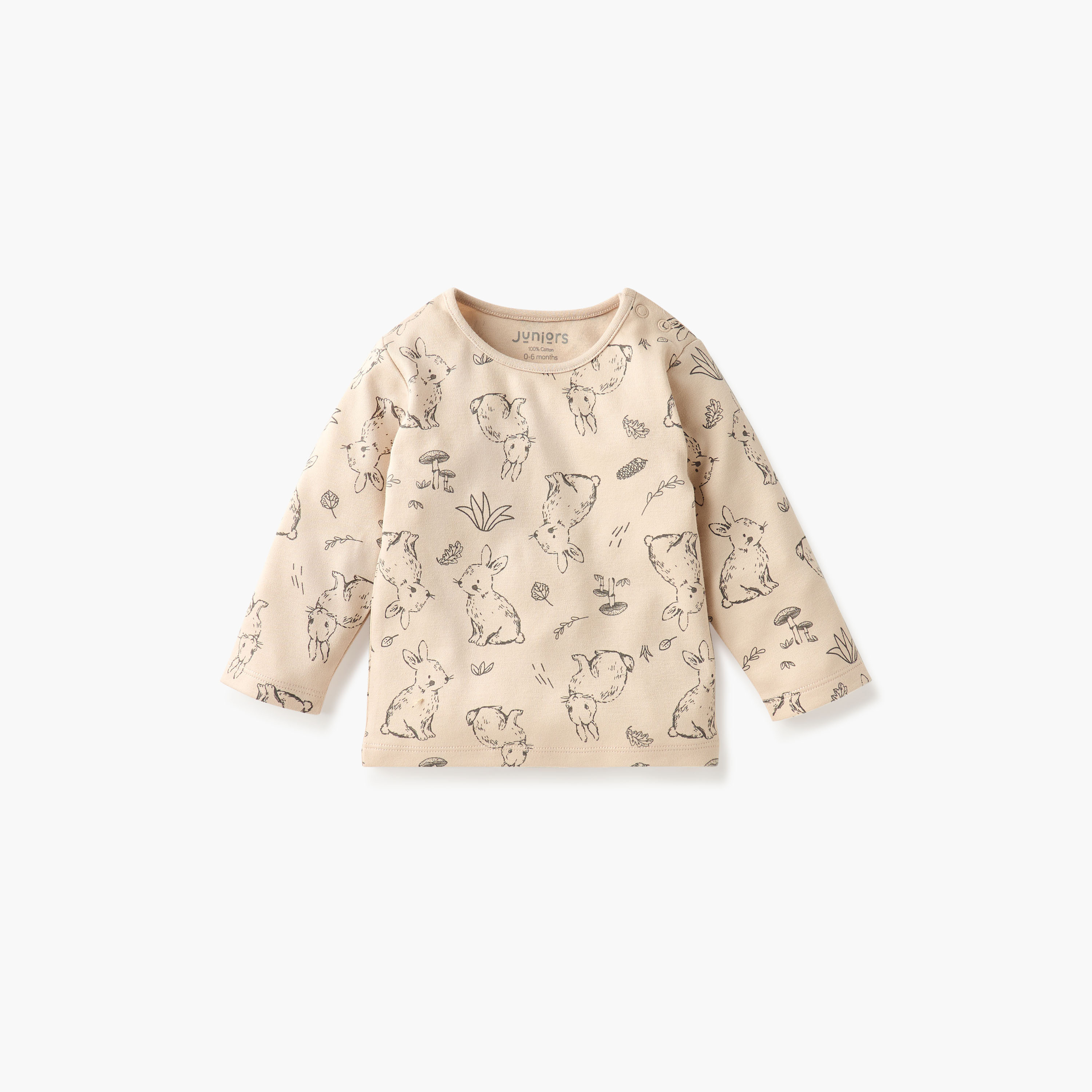 Juniors Bunny Print T-shirt and Pyjama Set-baby-girls-clothing-nightwear-pyjamasets-image-2